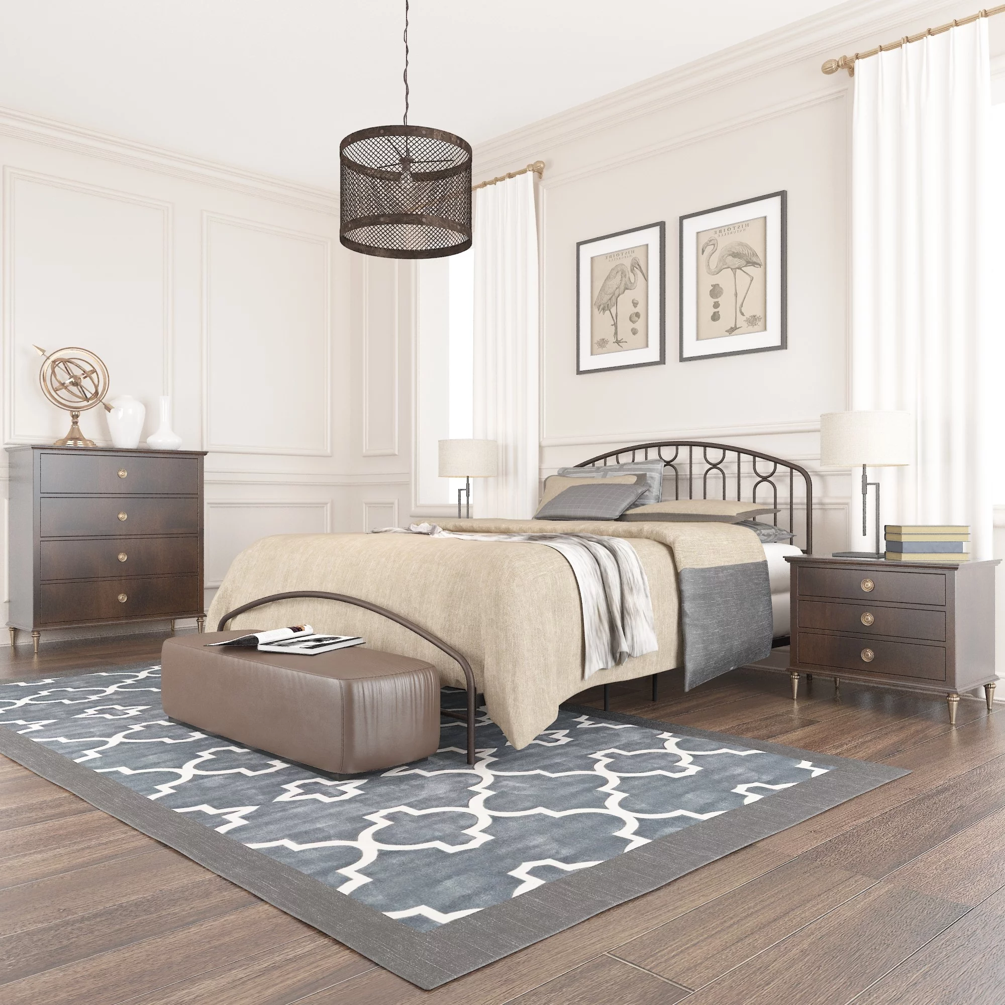Hillsdale Furniture Riverbrooke Bronze Metal Arch Scallop Queen Bed