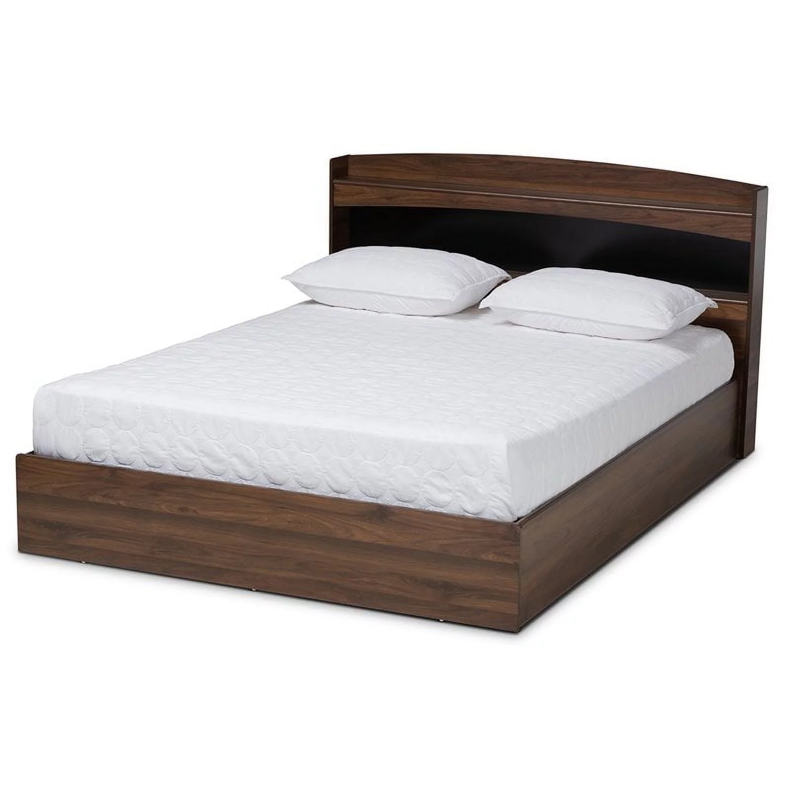 Bowery Hill Modern Wood Queen Size Platform Bed in Dark Brown