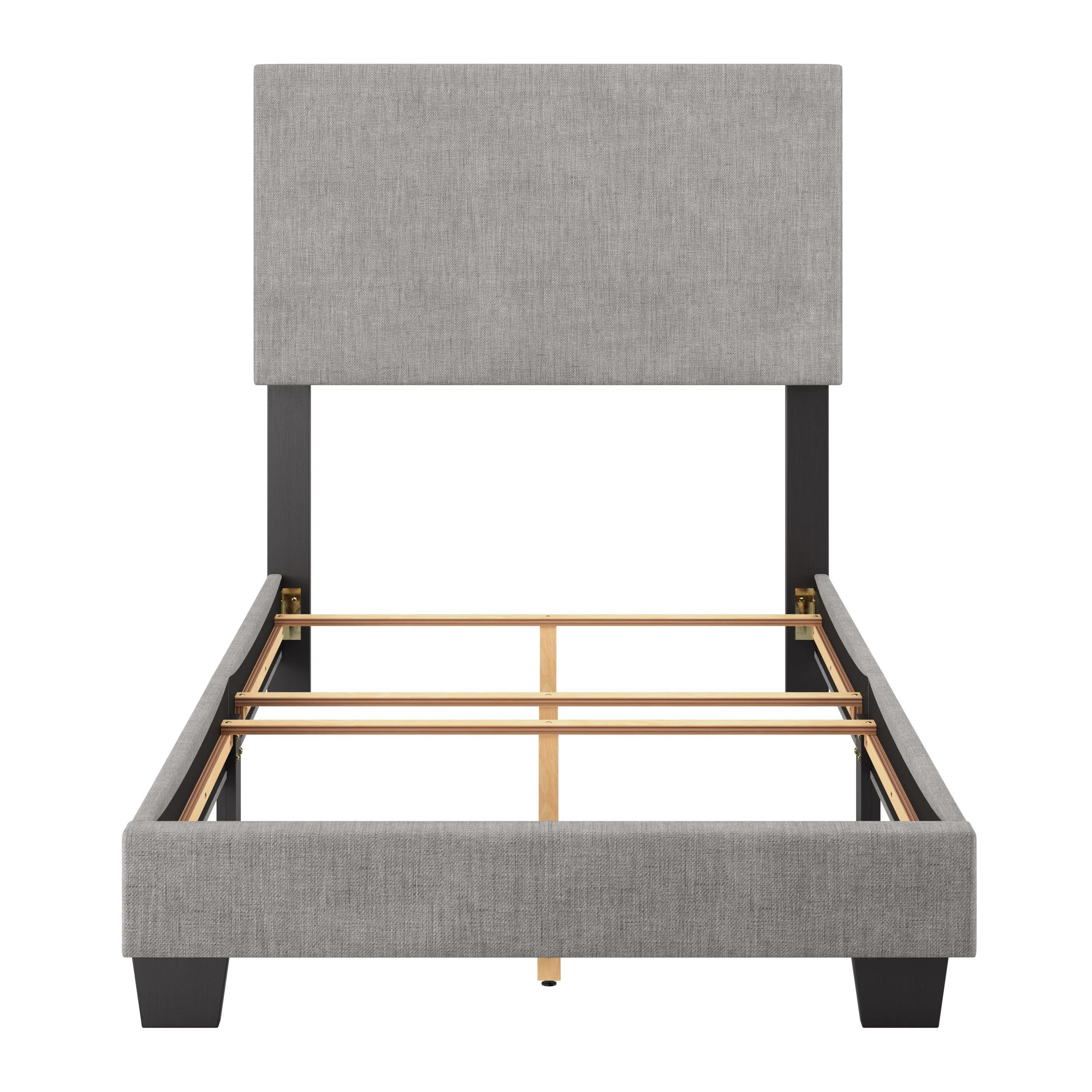 Aura Fabric Upholstered Twin Size Bedframe with Padded Headboard