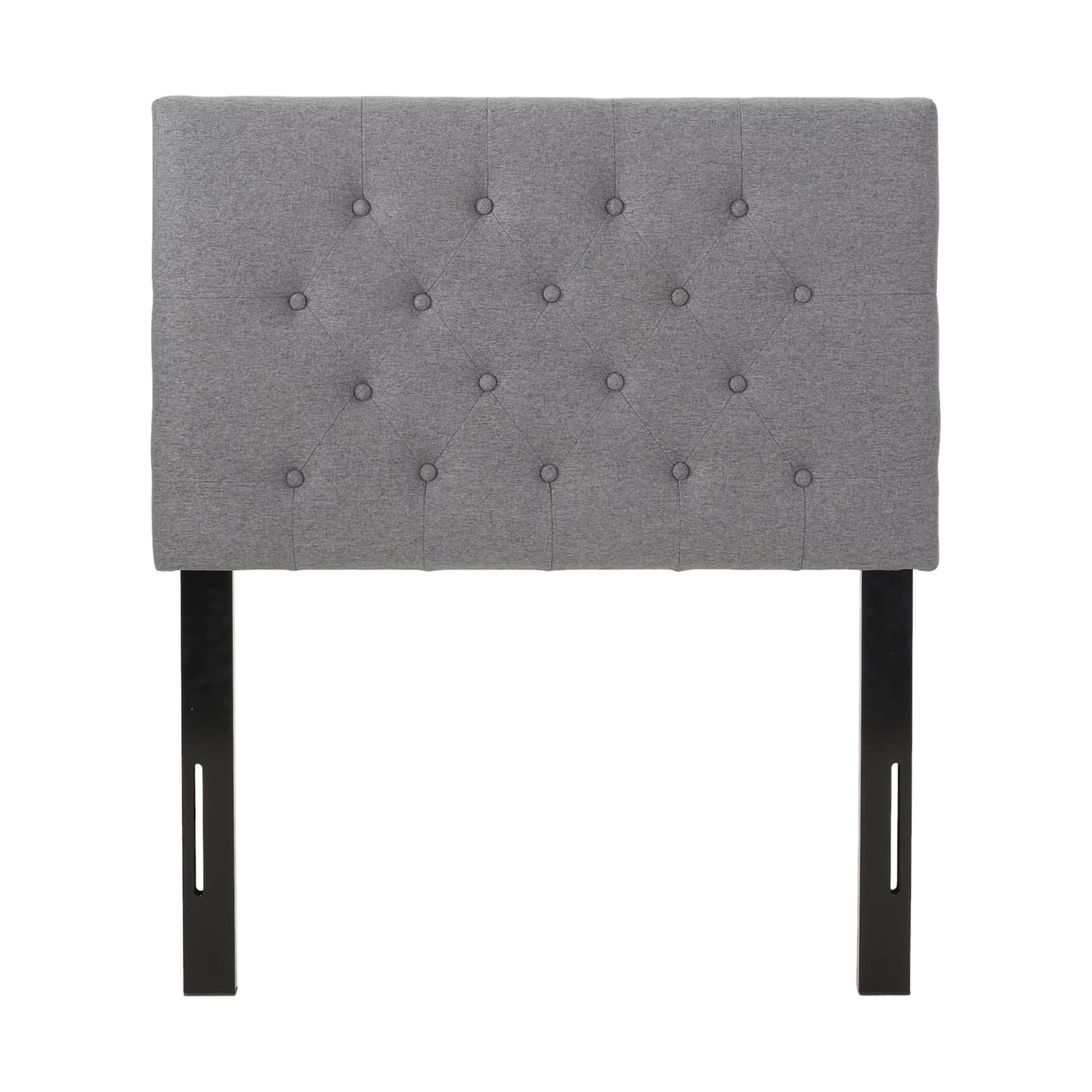 Noble House Ishaan Contemporary Upholstered Twin Headboard, Charcoal Gray, Black