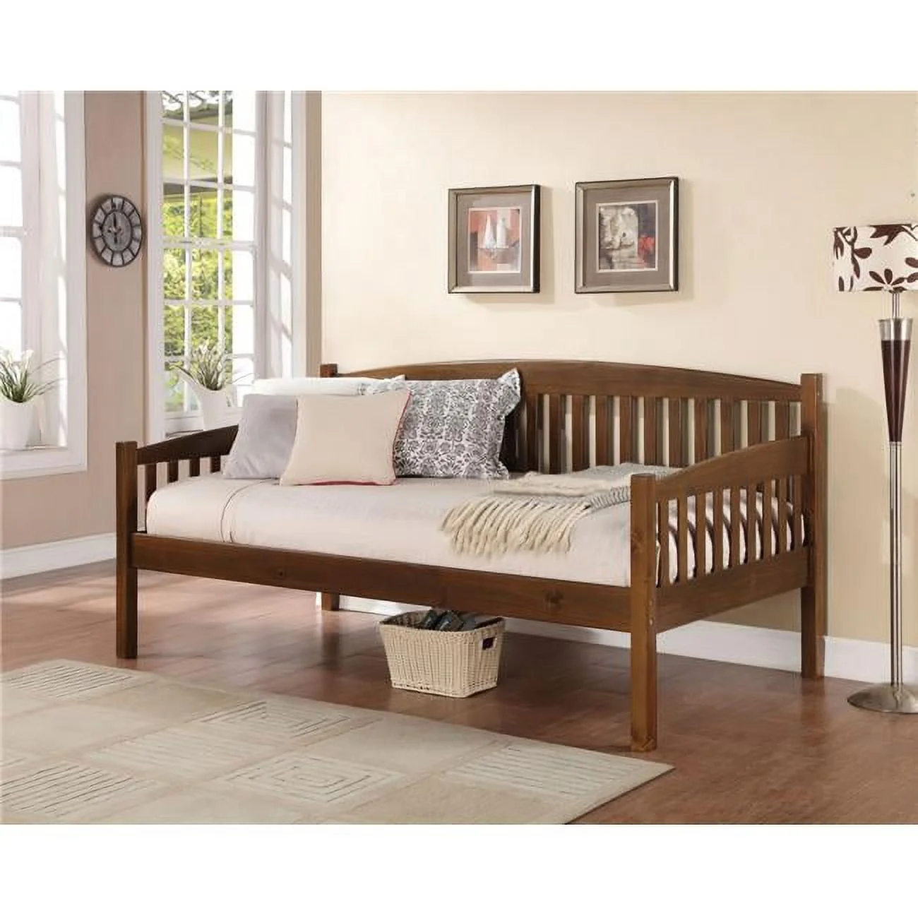 ACME 2 Piece Caryn Daybed - Antique Oak - 37 x 80 x 42 in.