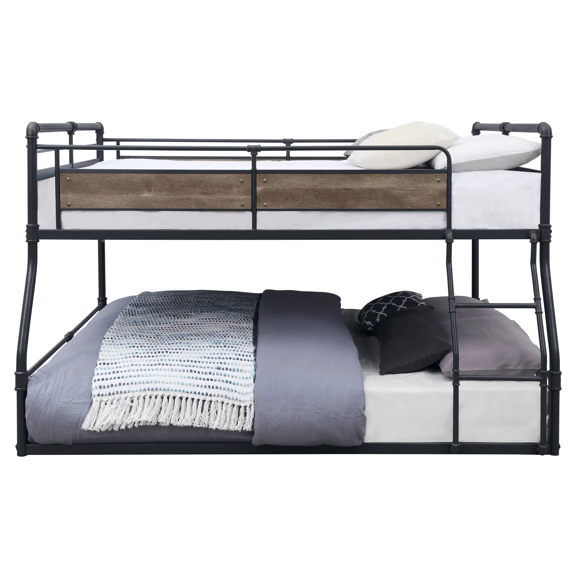 ACME Cordelia Full over Queen Bunk Bed in Antique Oak and Sandy Black