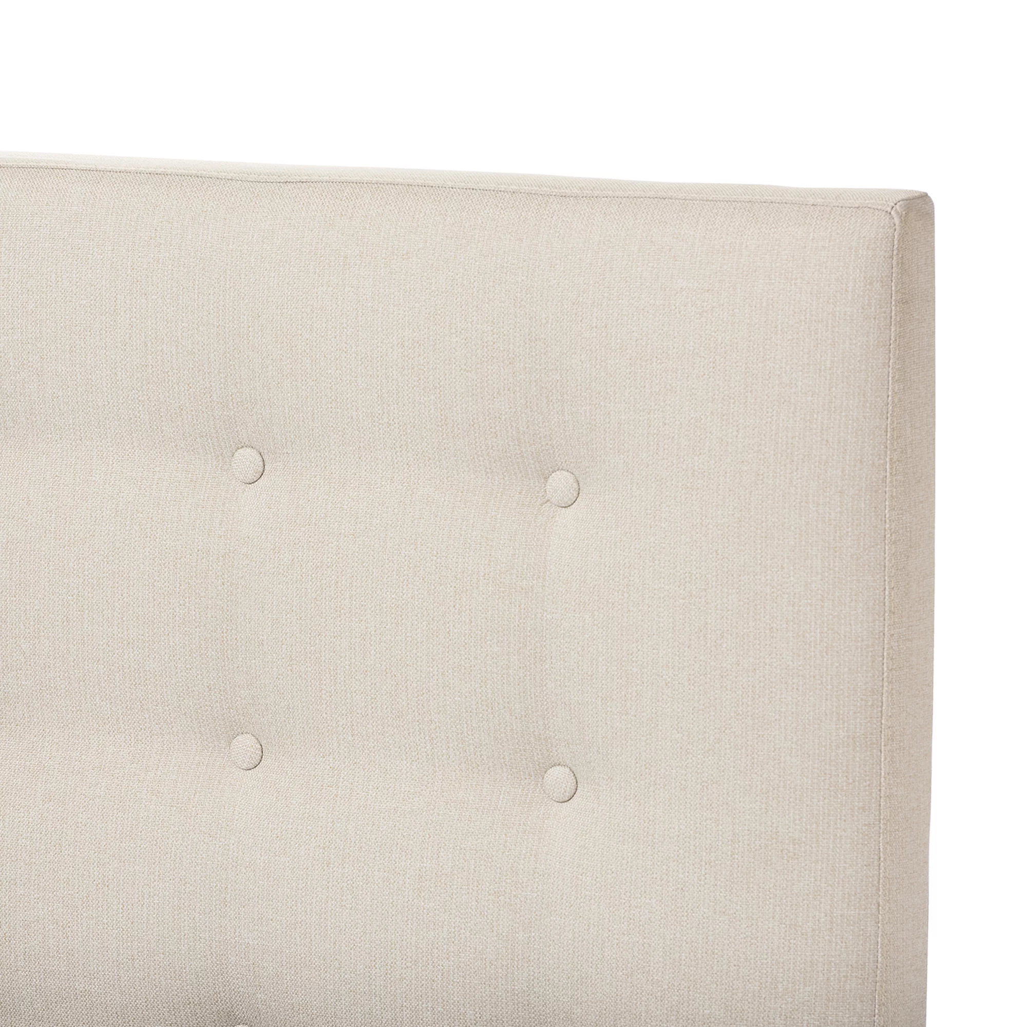 Baxton Studio Alinia Mid-century Retro Modern Fabric Upholstered Walnut Wood Platform Bed, Multiple Sizes, Multiple Colors