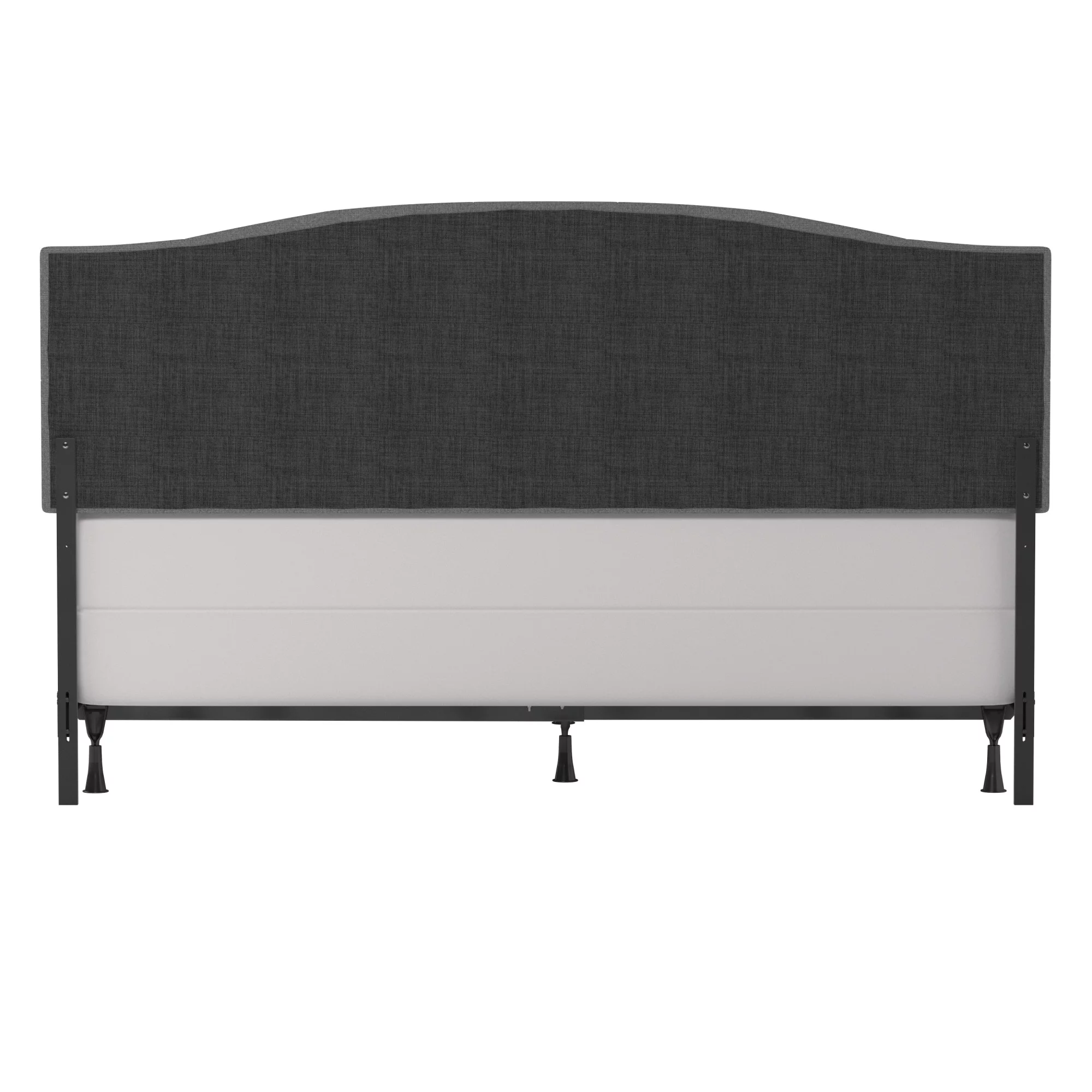 Provence Upholstered Arch Adjustable Tufted King/California King Headboard with Bed Frame, Glacier Gray, by Hillsdale Living Essentials