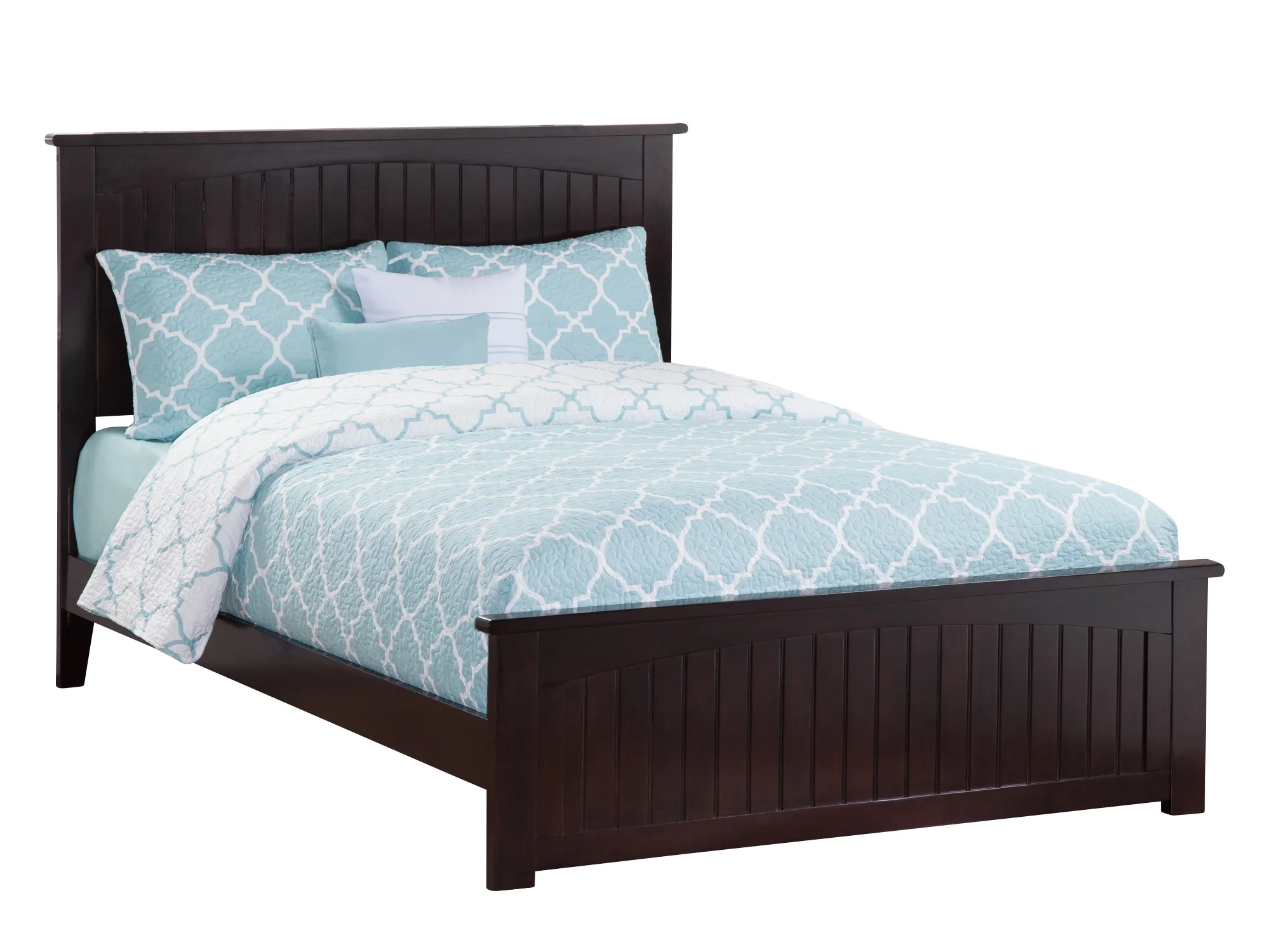 AFI Nantucket Full Wood Platform Bed with Cottage Headboard & Footboard, Espresso