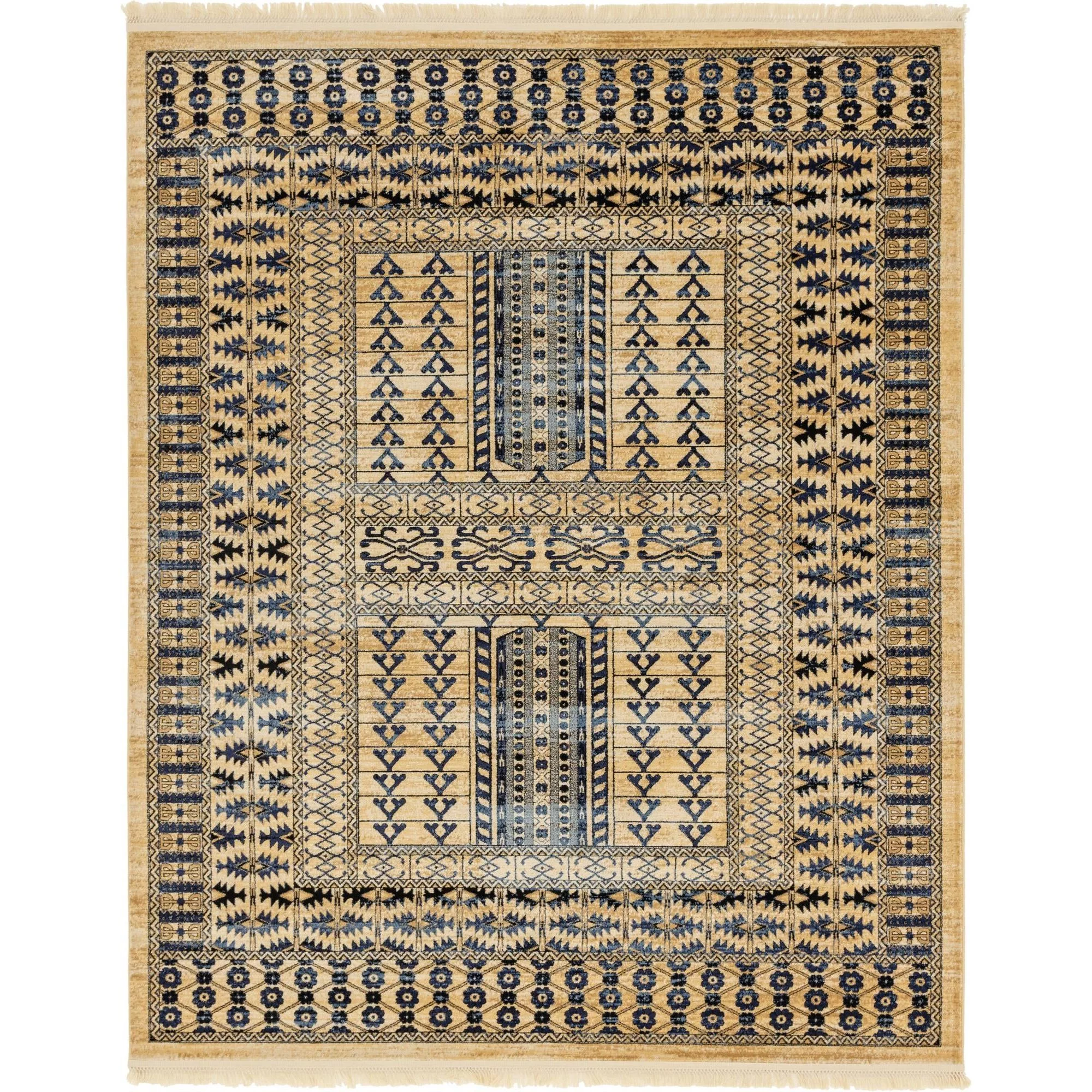 Unique Loom Sequoia District Rug Beige/Blue 7' 10
