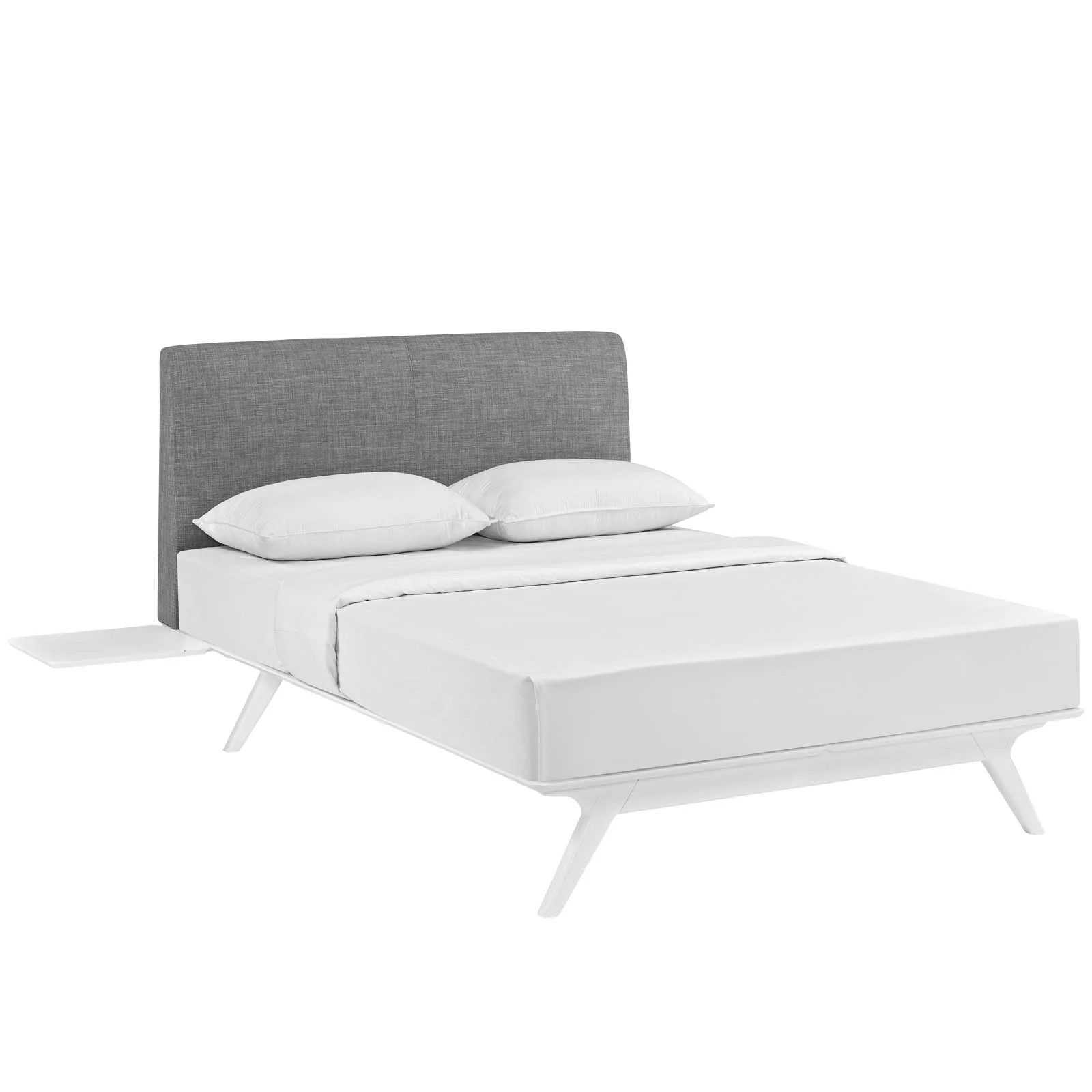 Modway Tracy 3 Piece Full Bedroom Set in White Gray