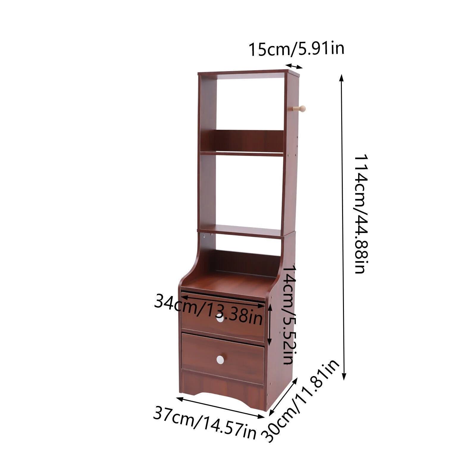 Modern Nightstand with 2 Drawers Tall Bed End Table Dresser Table for Bedroom