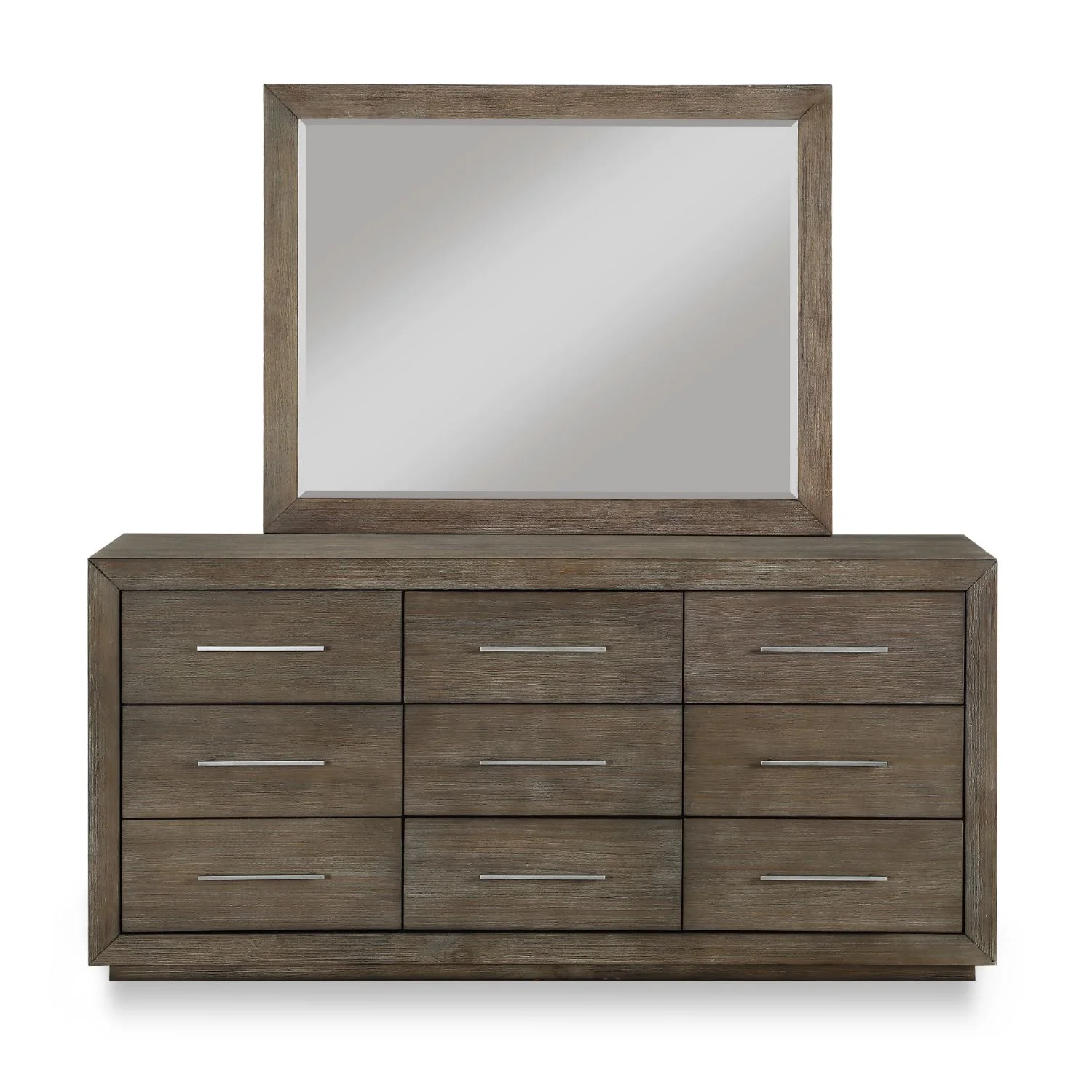 Modus Melbourne 2 PC Dresser & Mirror Set in Dark Pine