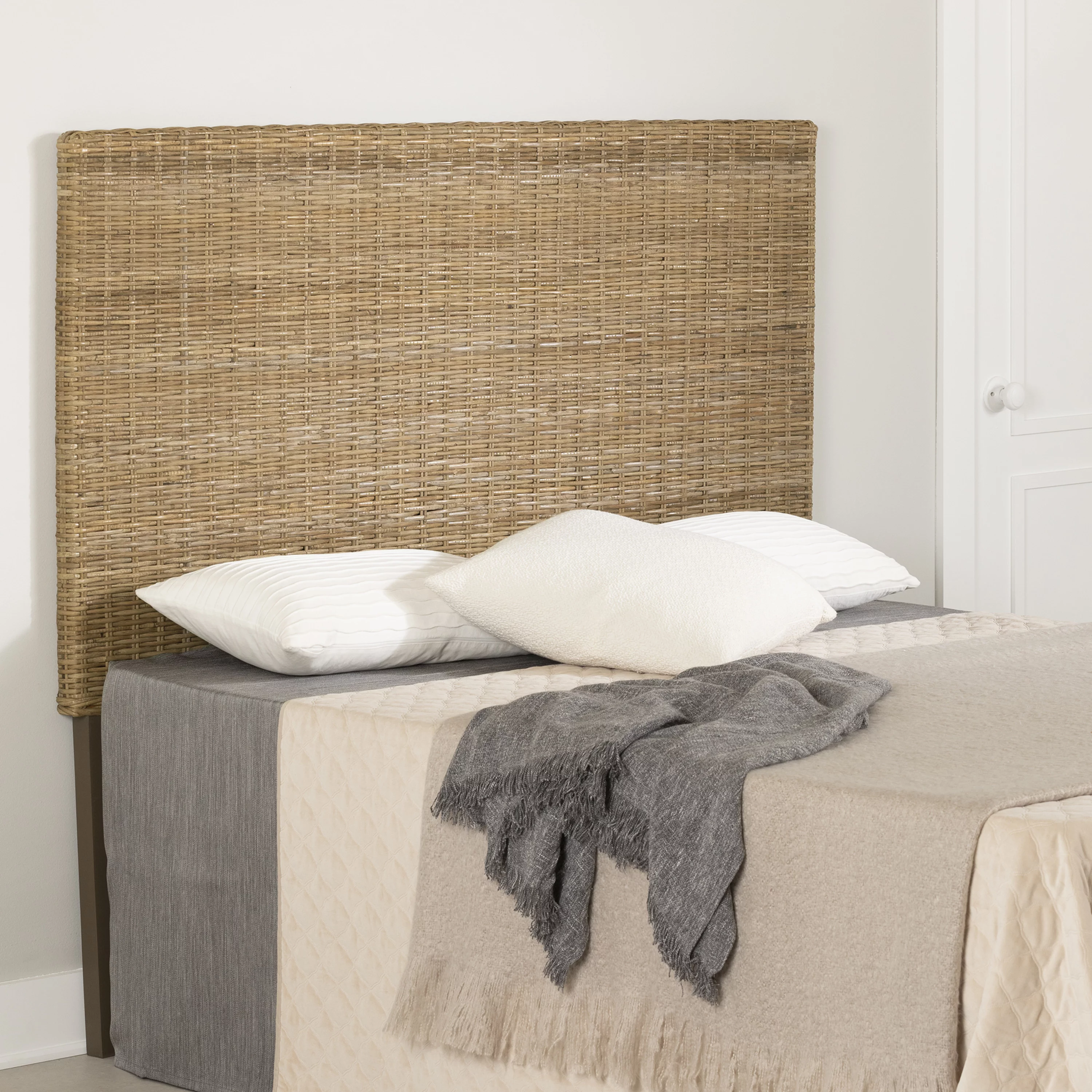 South Shore Prairie, Farmhouse Queen Headboard, Rattan