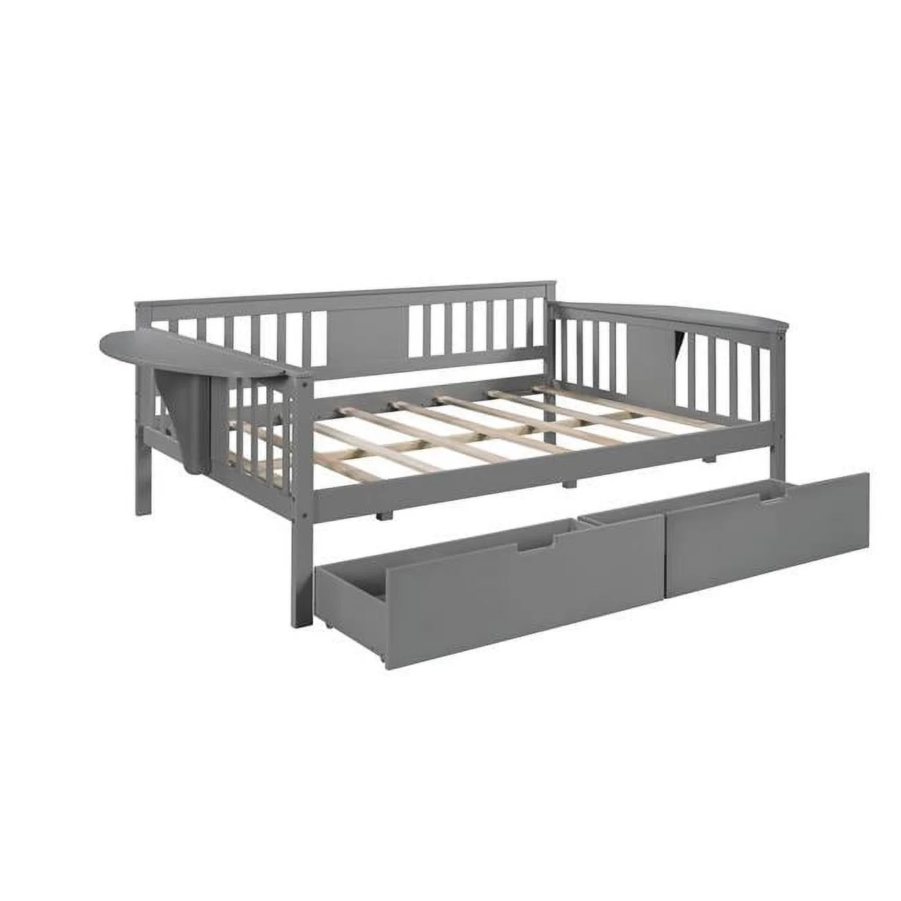 HomeRoots 34 x 56 x 80 in. Full & Double Size Gray Bed
