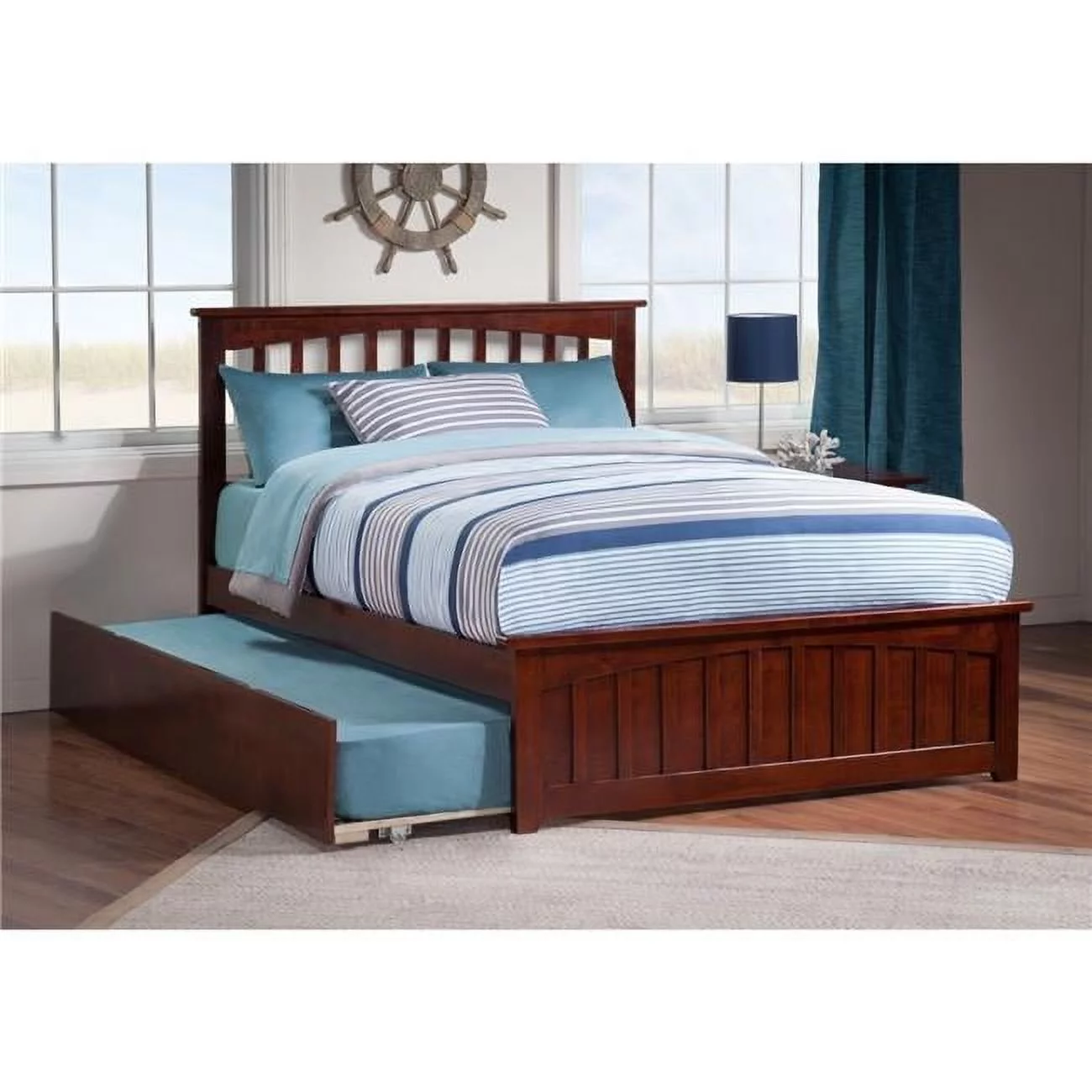 Mission Match Footboard with Urban Trundle Bed - Espresso, Twin Size