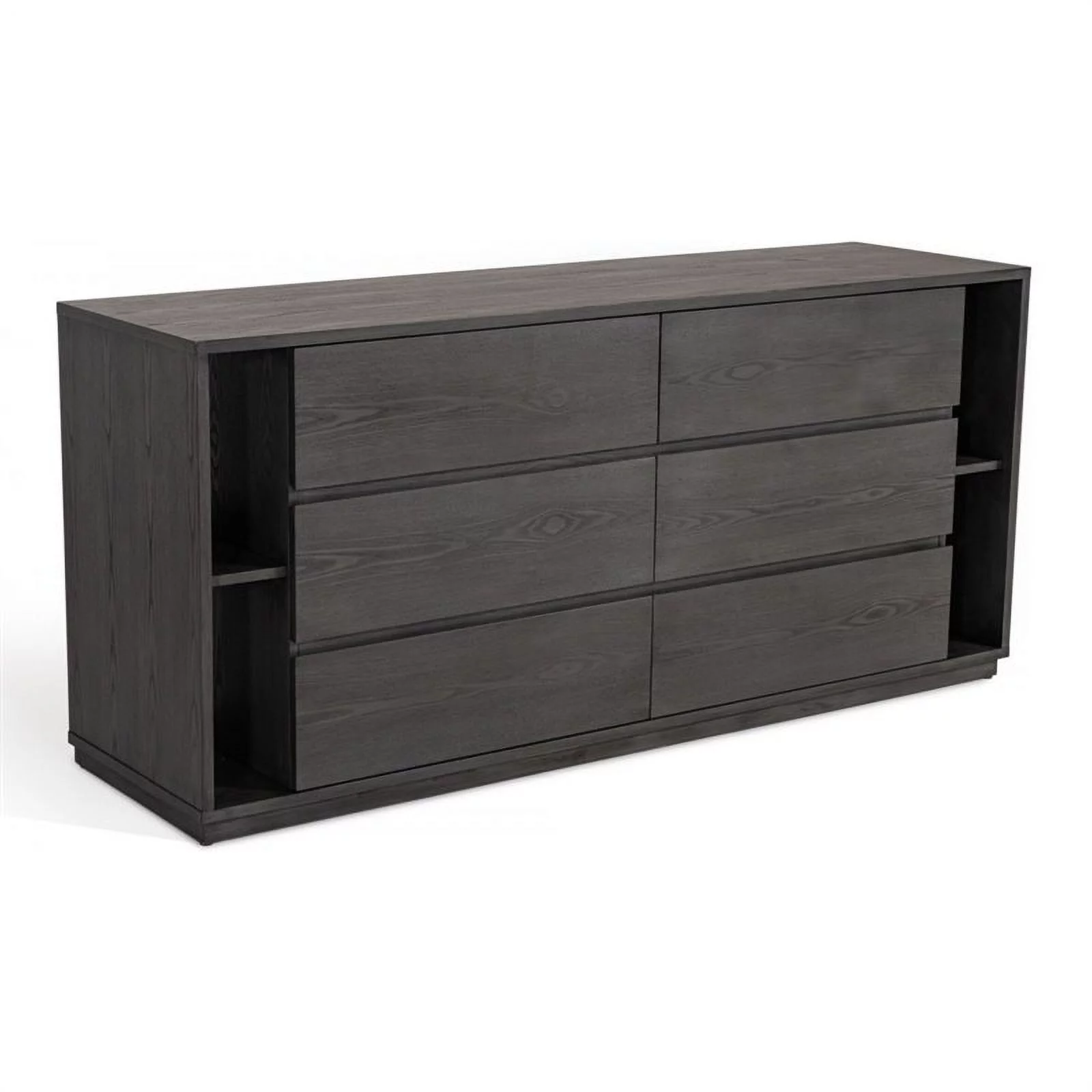 Limari Home Jagger Veneer and Solid Wood 6-Drawers Bedroom Dresser in Gray