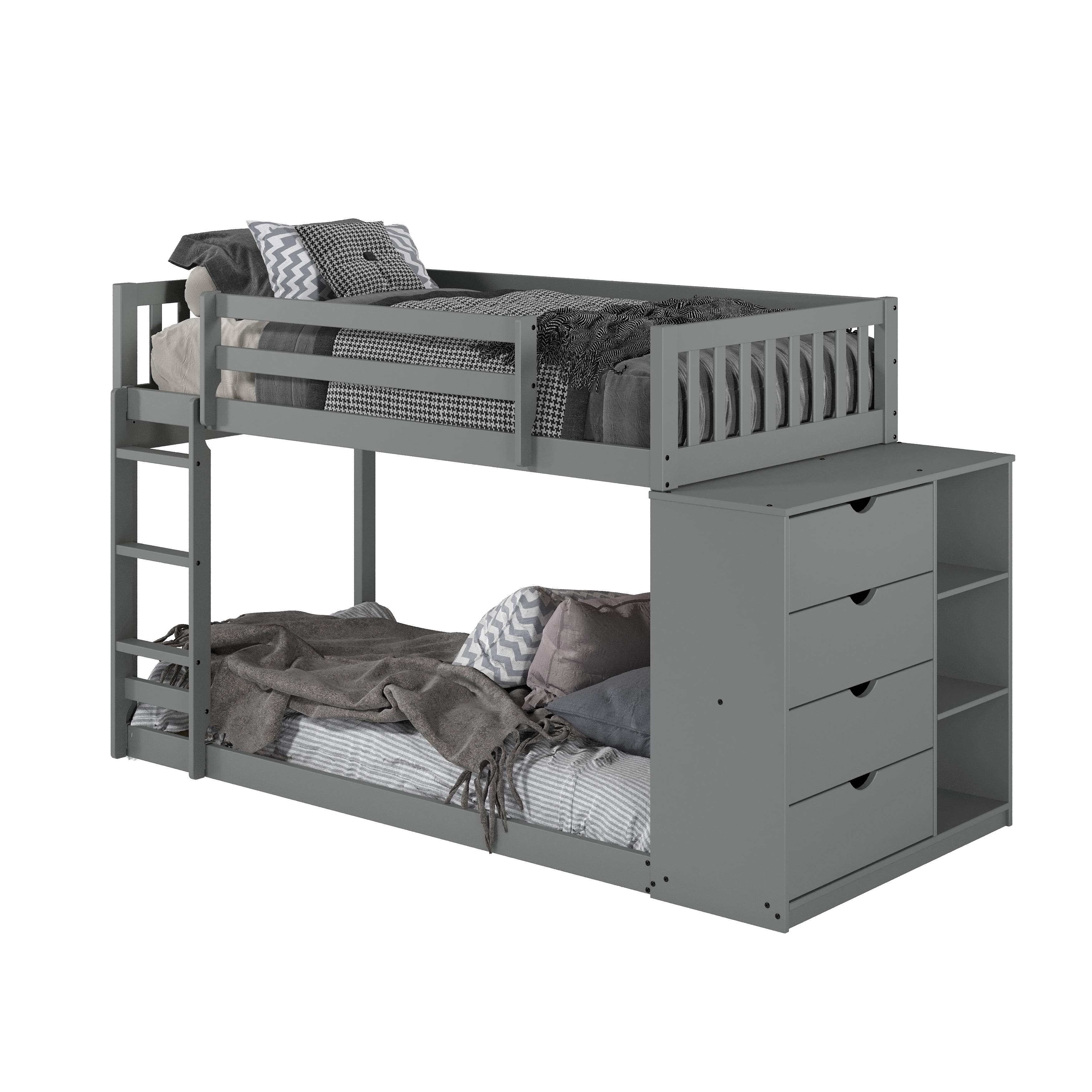 Donco Kids Mission Chest Bunk Bed, Dark Grey