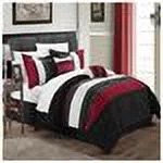 Chic Home Carlton Comforter Bed In A Bag Set - Queen 86x86, Black
