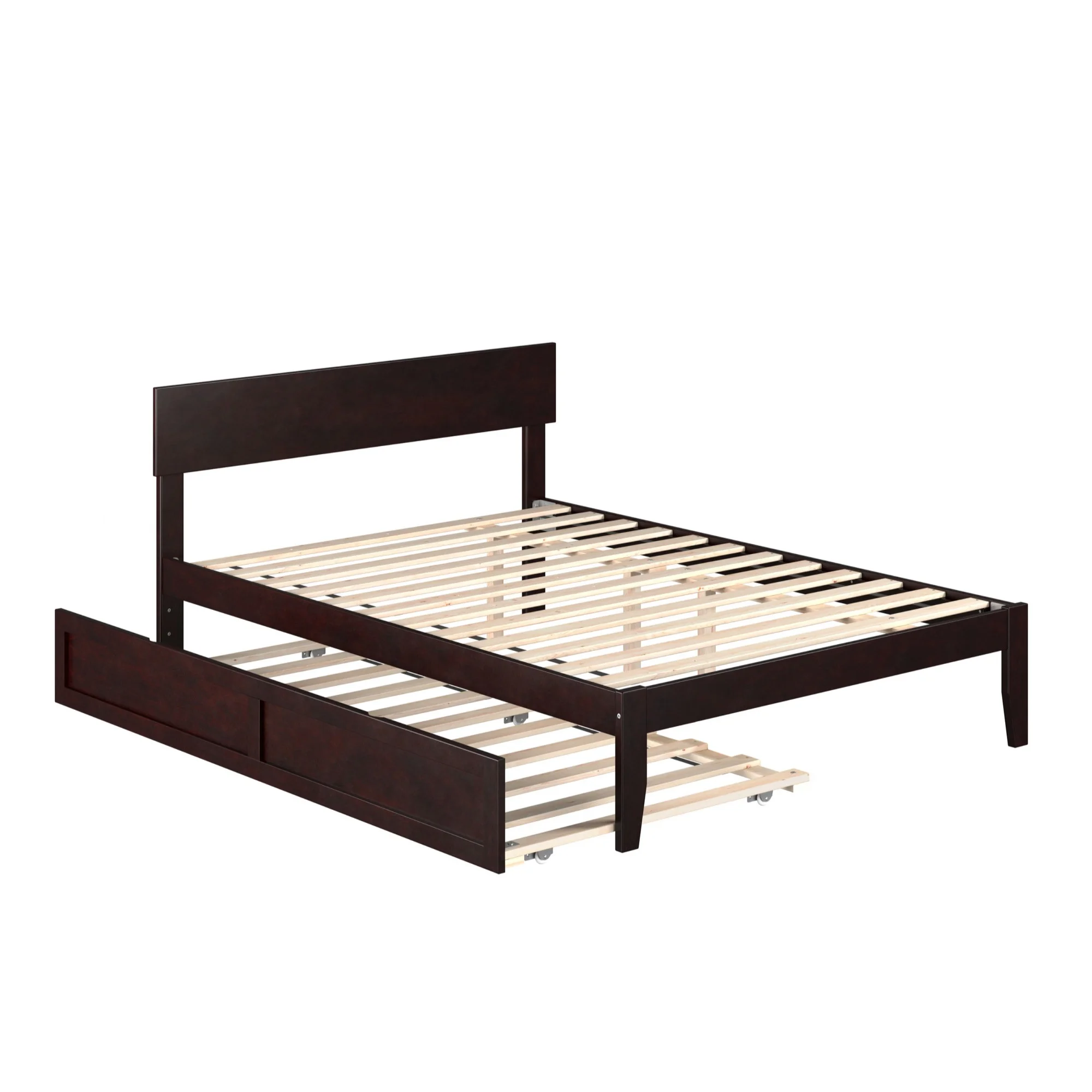 AFI Boston Modern Wood Full Bed with Twin Trundle in Espresso