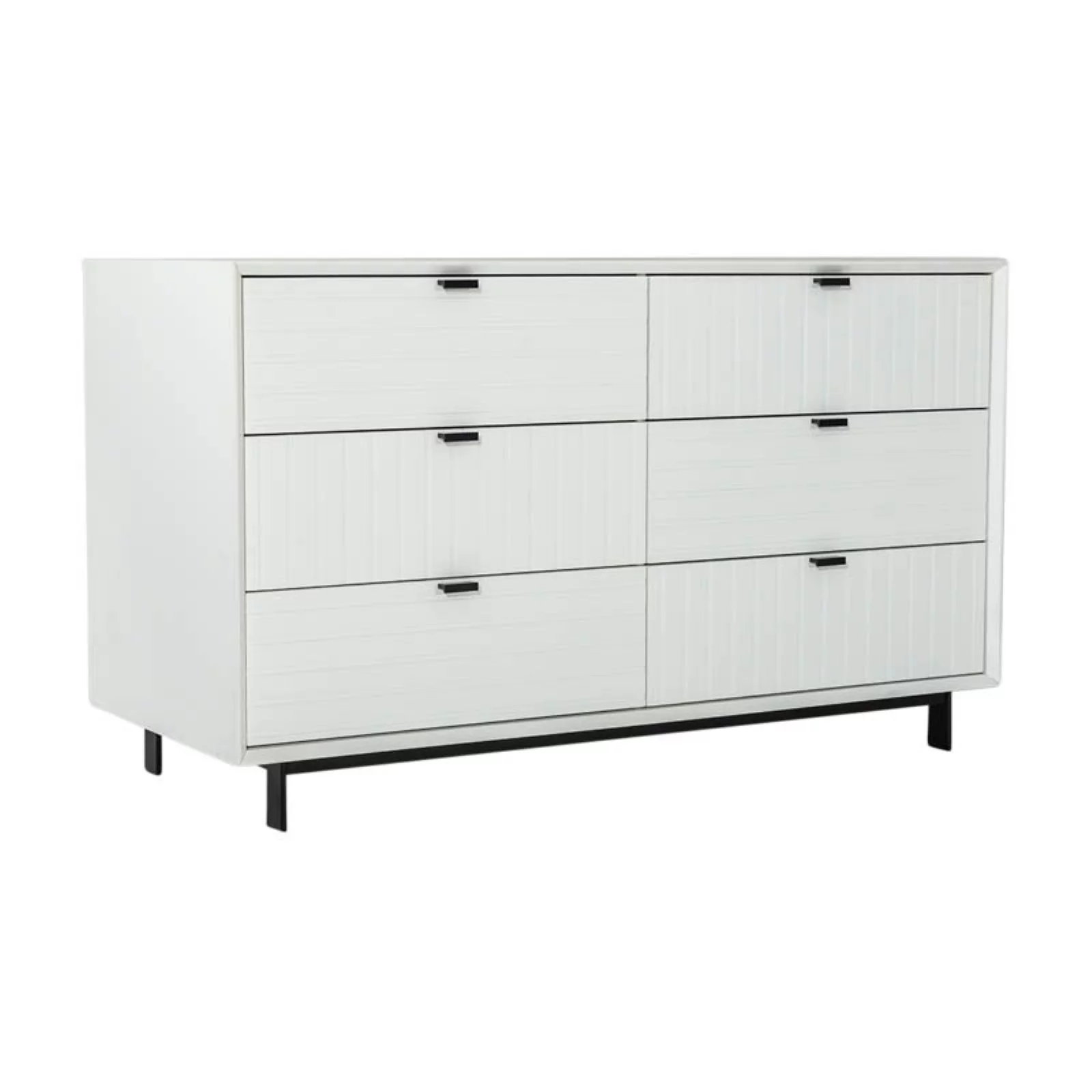 Limari Home Valencia Contemporary Wood Bedroom Dresser in White Matte/Black