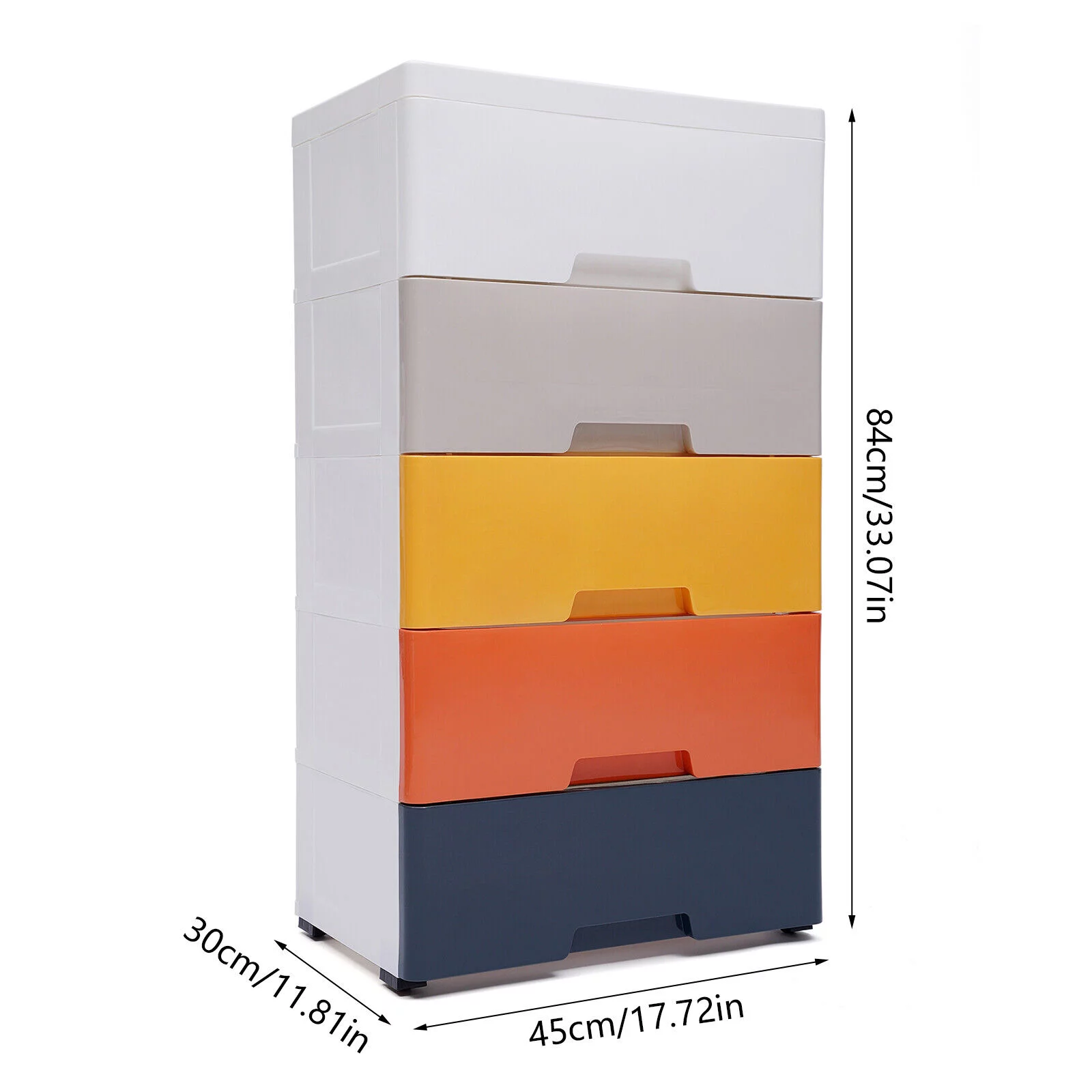 5 Tiers Drawers Colorful Dresser Storage Cabinet Vertical Closet Stackable Book Cabinet