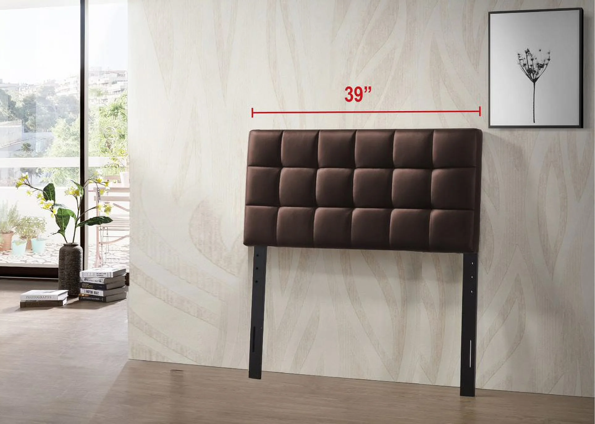 Bella Esprit 4409402-T 39.25 in. Cardi Adjustable Headboard, Brown - Twin Size