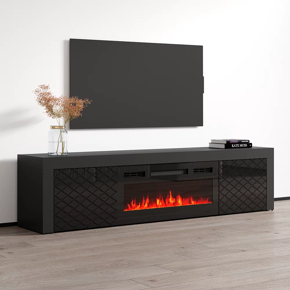 Dia BL-EF Floating Fireplace TV Stand for TVs up to 80
