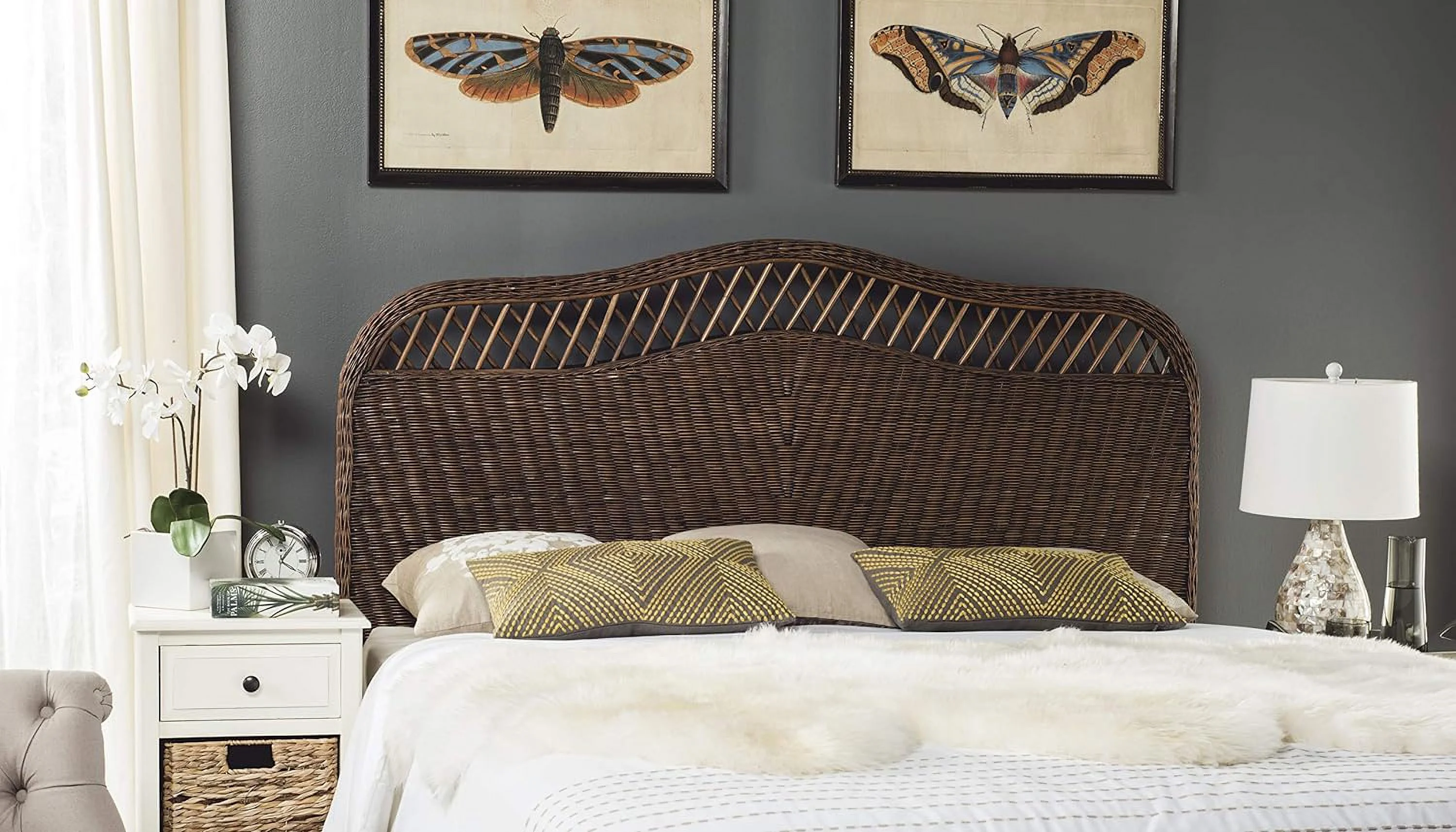 Home Collection Sephina Brown Rattan Headboard (Queen)