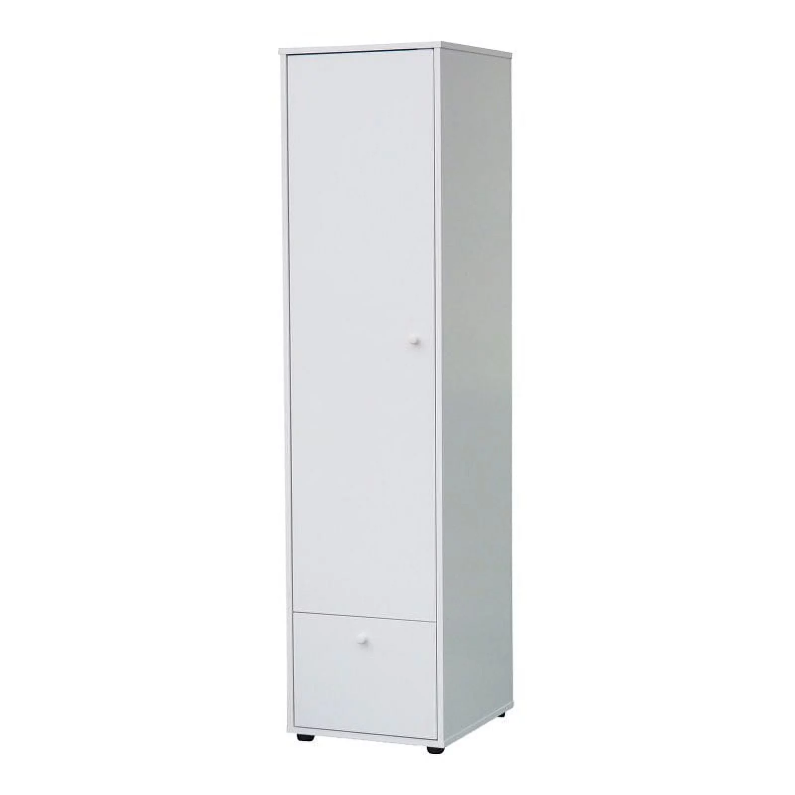 Pilaster Designs Tavish Wood Adjustable Shelf Wardrobe Armoire Closet in White
