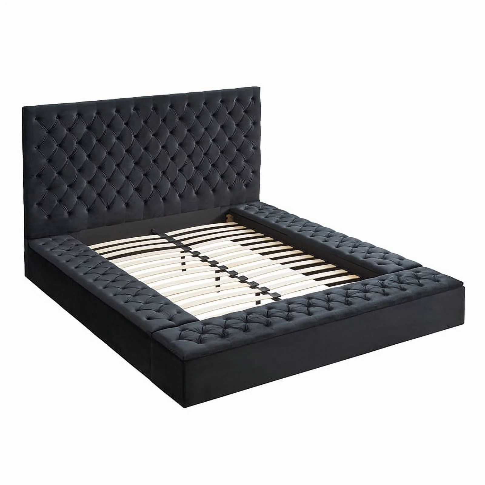 Home Square 2-Piece Set with Queen Bed & 4-Drawer Chest Dresser in Black