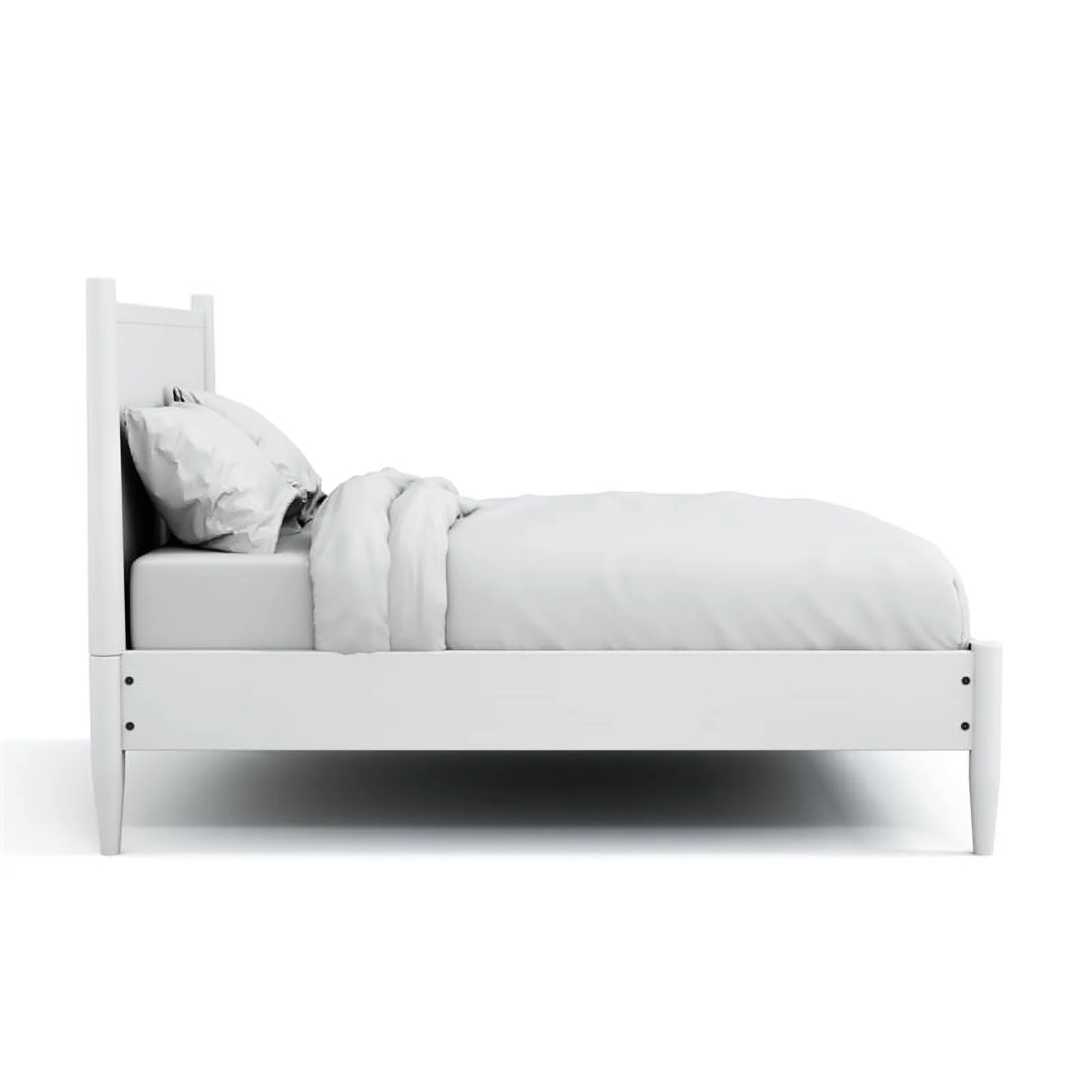 FOA Belkor Solid Wood White King Platform Bed with 12