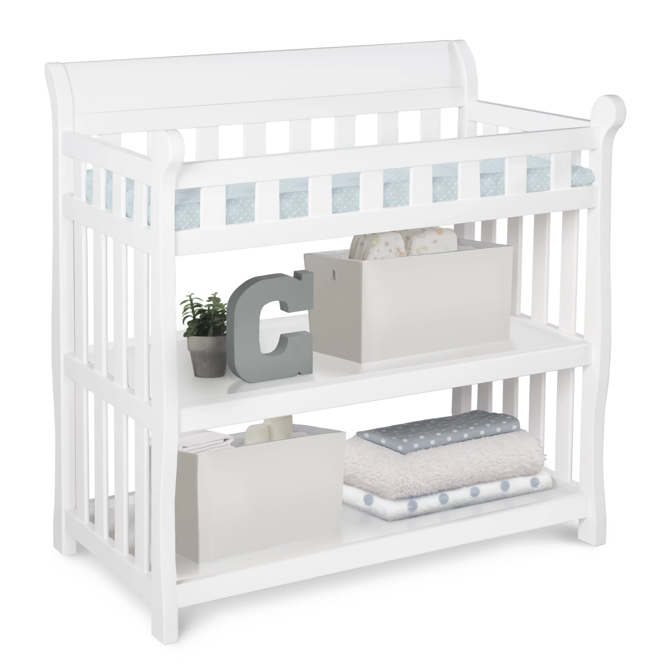 Delta Children Eclipse Changing Table with Pad, White