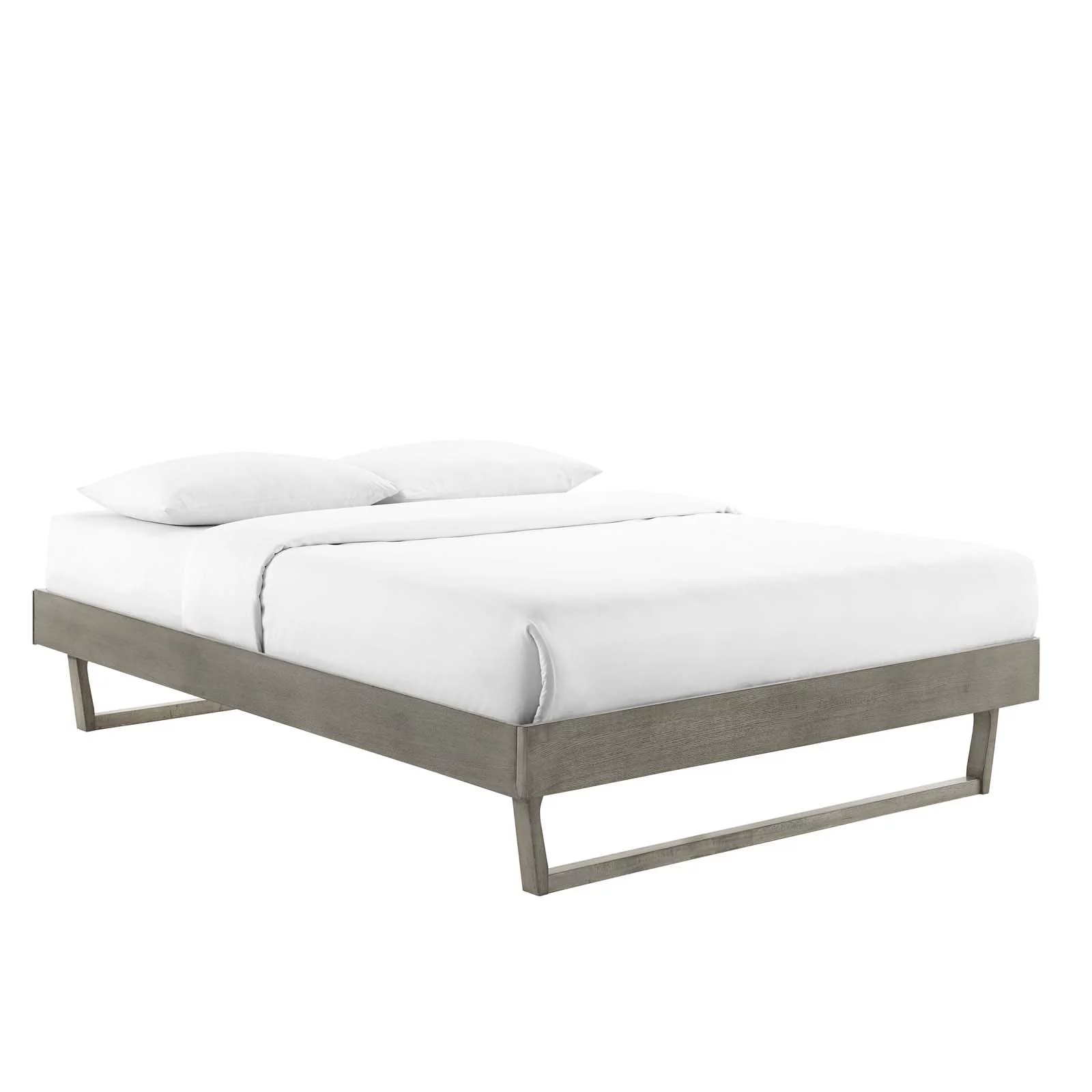 Modway Billie Twin Wood Platform Bed Frame in Gray