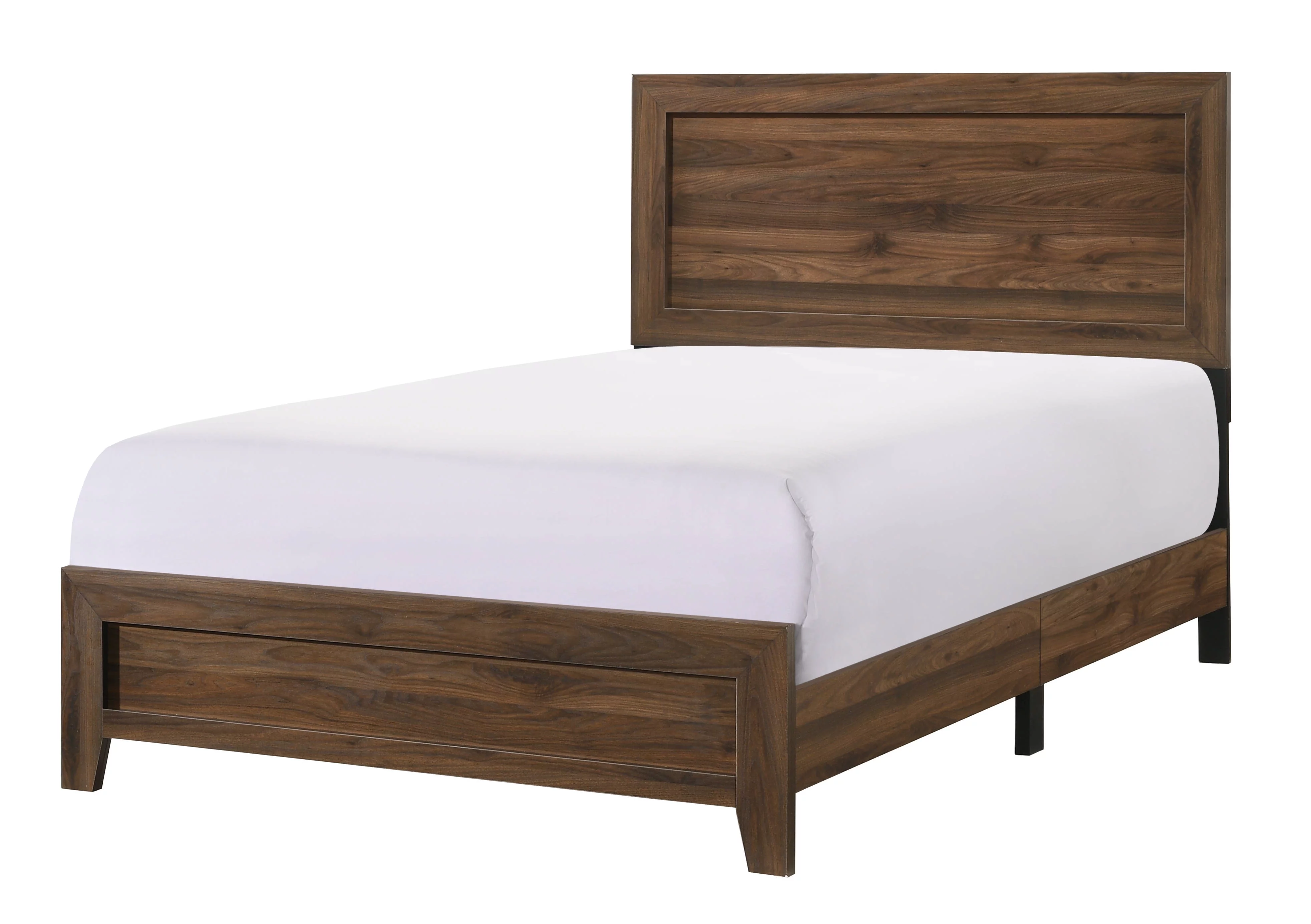 Contemporary 1Pc Full Size Panel Bed Wooden Home Bedroom Furniture Brown Cherry Finish