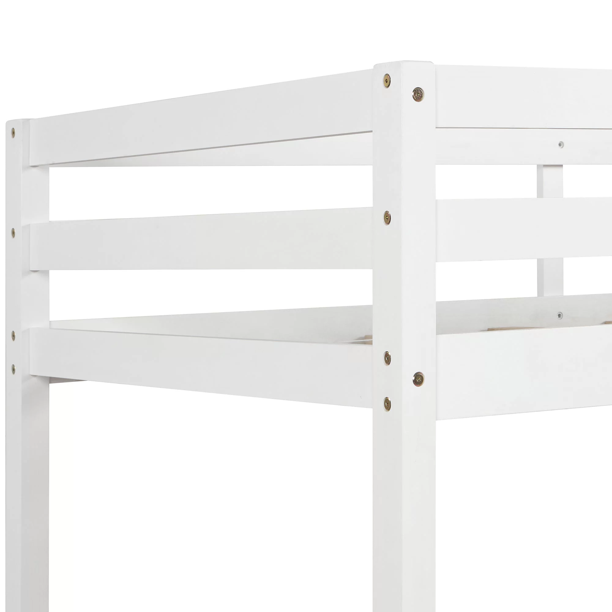 Functional Loft Bed (turn into upper bed and down desk; cushion sets are free); Twin Size; White