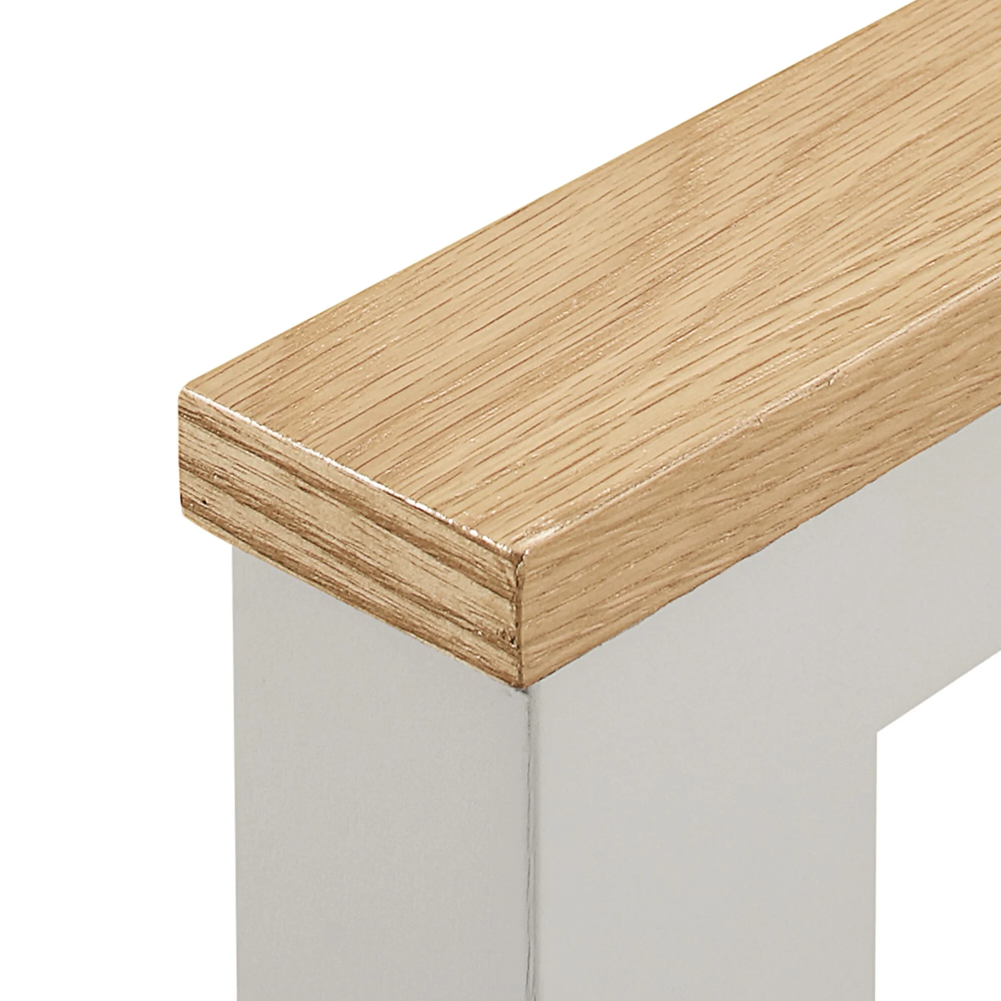 Wood Platform Bed Solid Pine Wood Bed Frame with Headboard & Footboard Grey - Queen