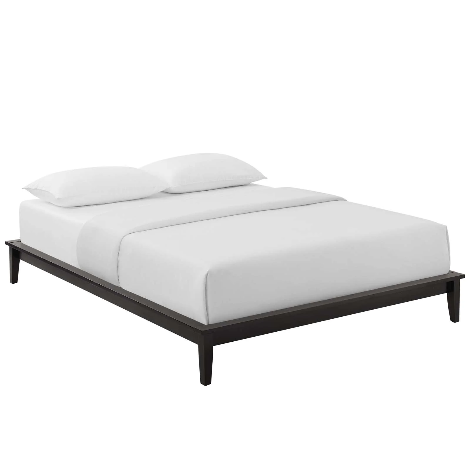 Modway Lodge King Wood Platform Bed Frame in Cappuccino