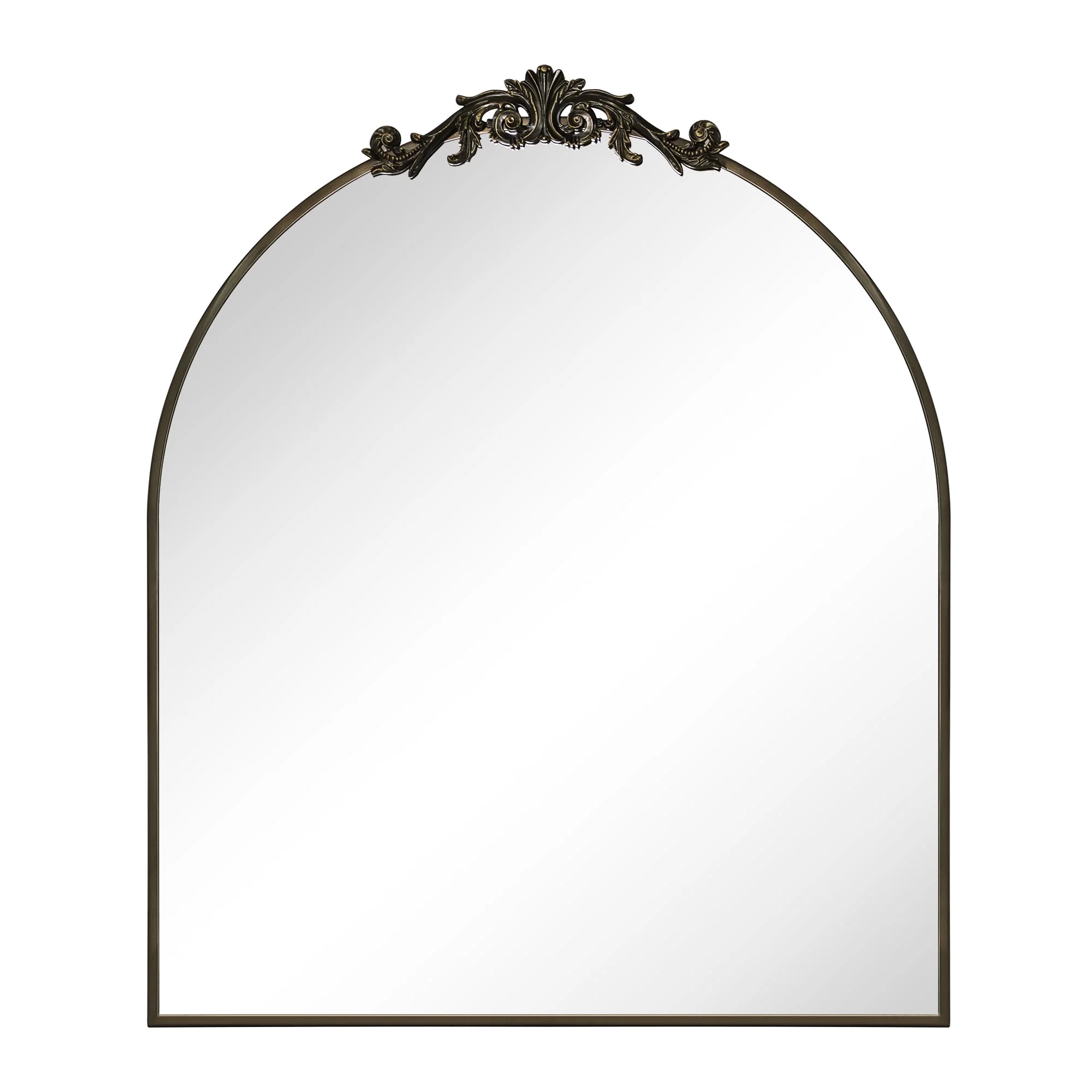 EGHOME 30x34'' Oil Rubbed Bronze Arched Ornate Wall Mirror for Mantel Traditional Baroque Inspired Bathroom Vanity Rectangular Mirror