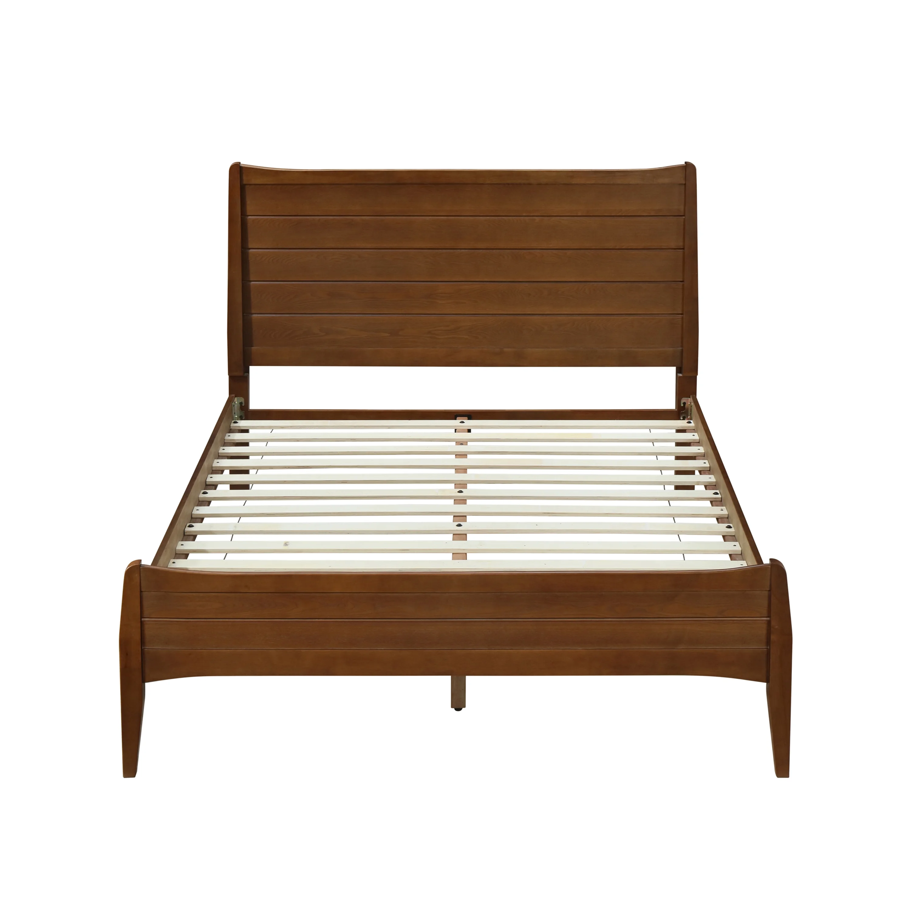 GDF Studio Bamford Rustic Wooden Queen Platform Bed, Walnut