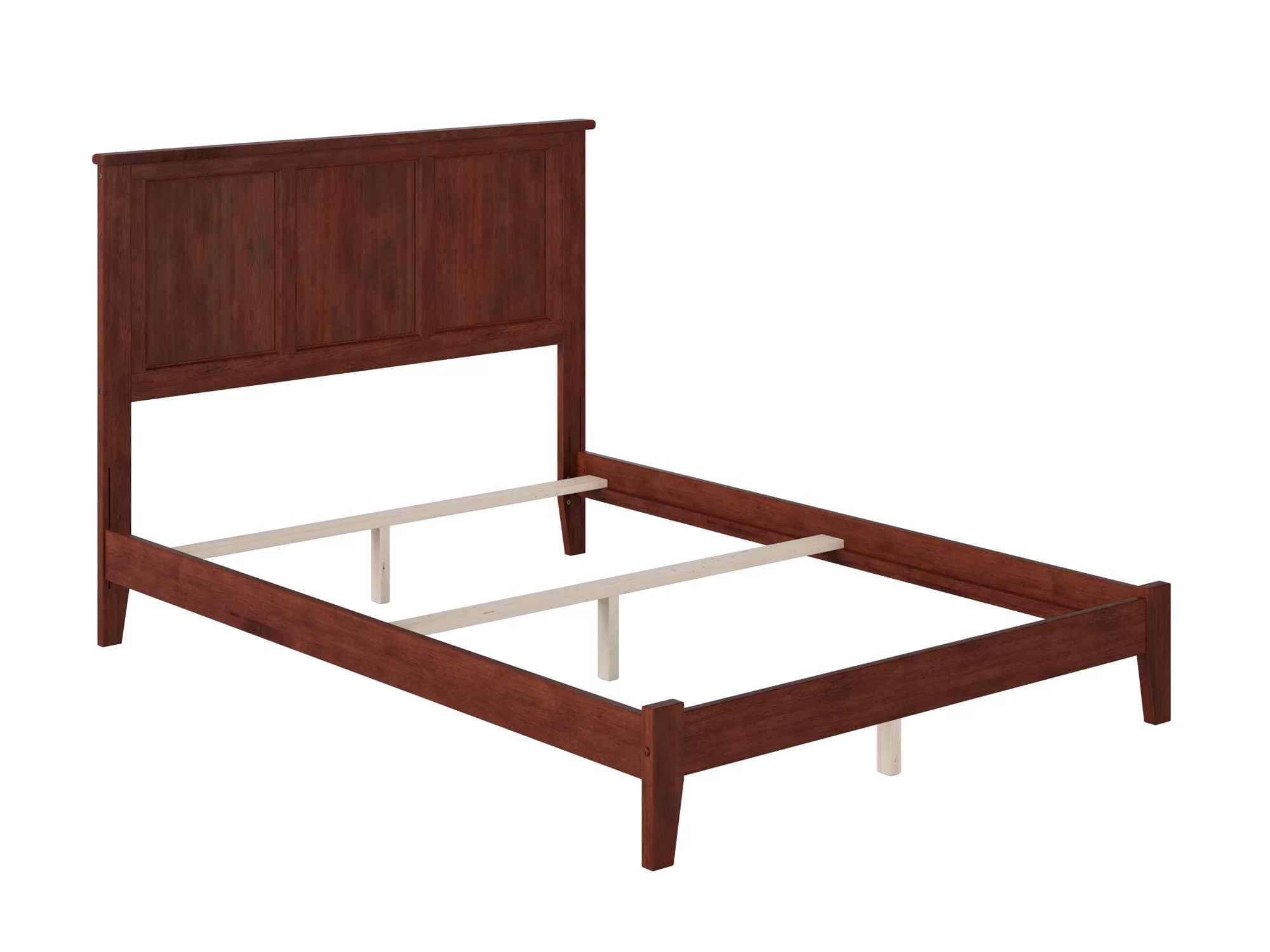 AFI Madison Full Solid Wood Traditional Bed with Panel Headboard in Walnut