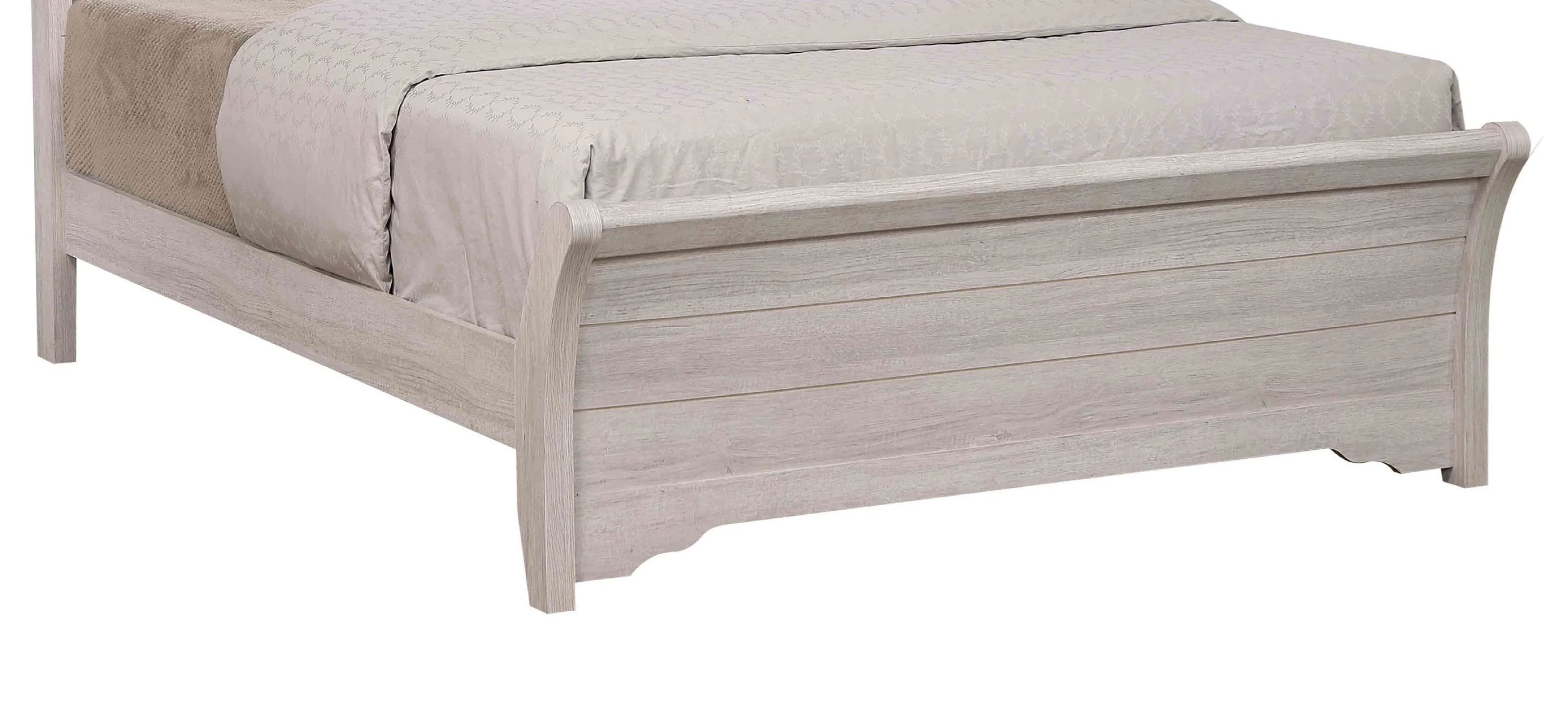Traditional Rustic Style 1pc Queen Size Panel Bed Wooden Bedroom Furniture Chalk Gray Finish