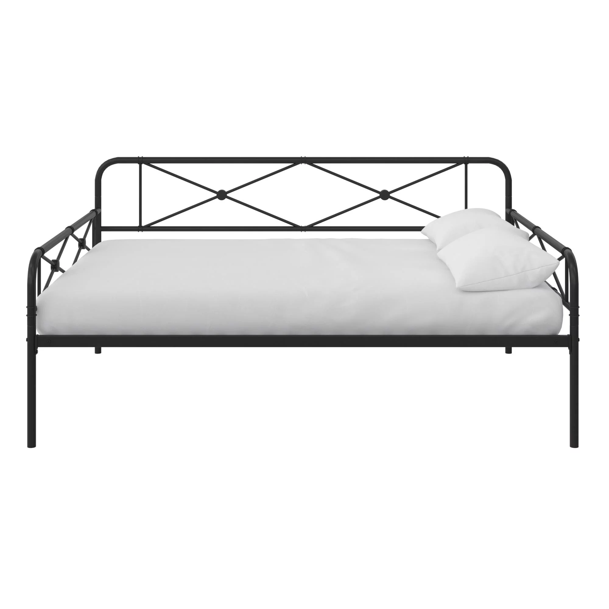 RealRooms Allysa Metal Daybed, Strong Steel Slats and Frame, Full, Black