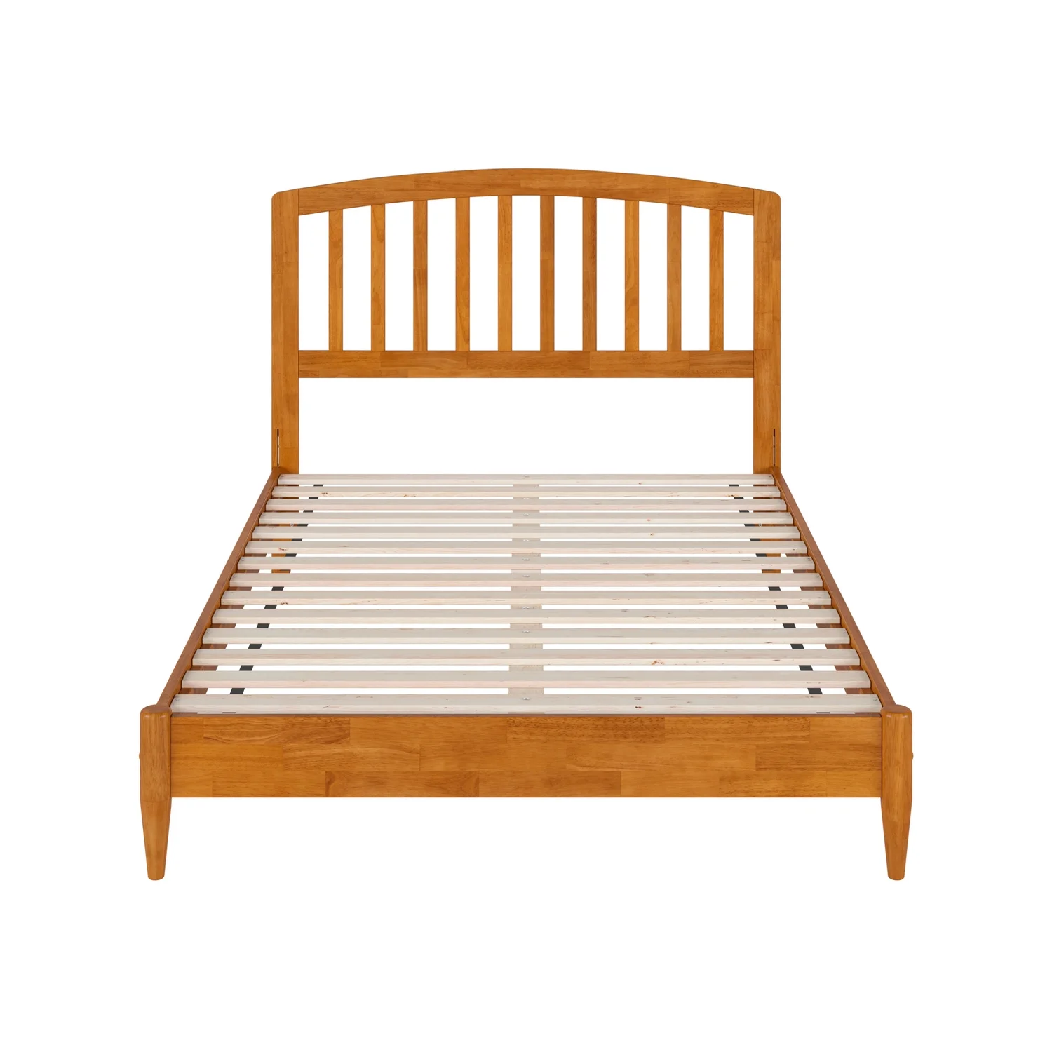 AFI Quincy Full Solid Wood Low Profile Platform Bed, Light Toffee