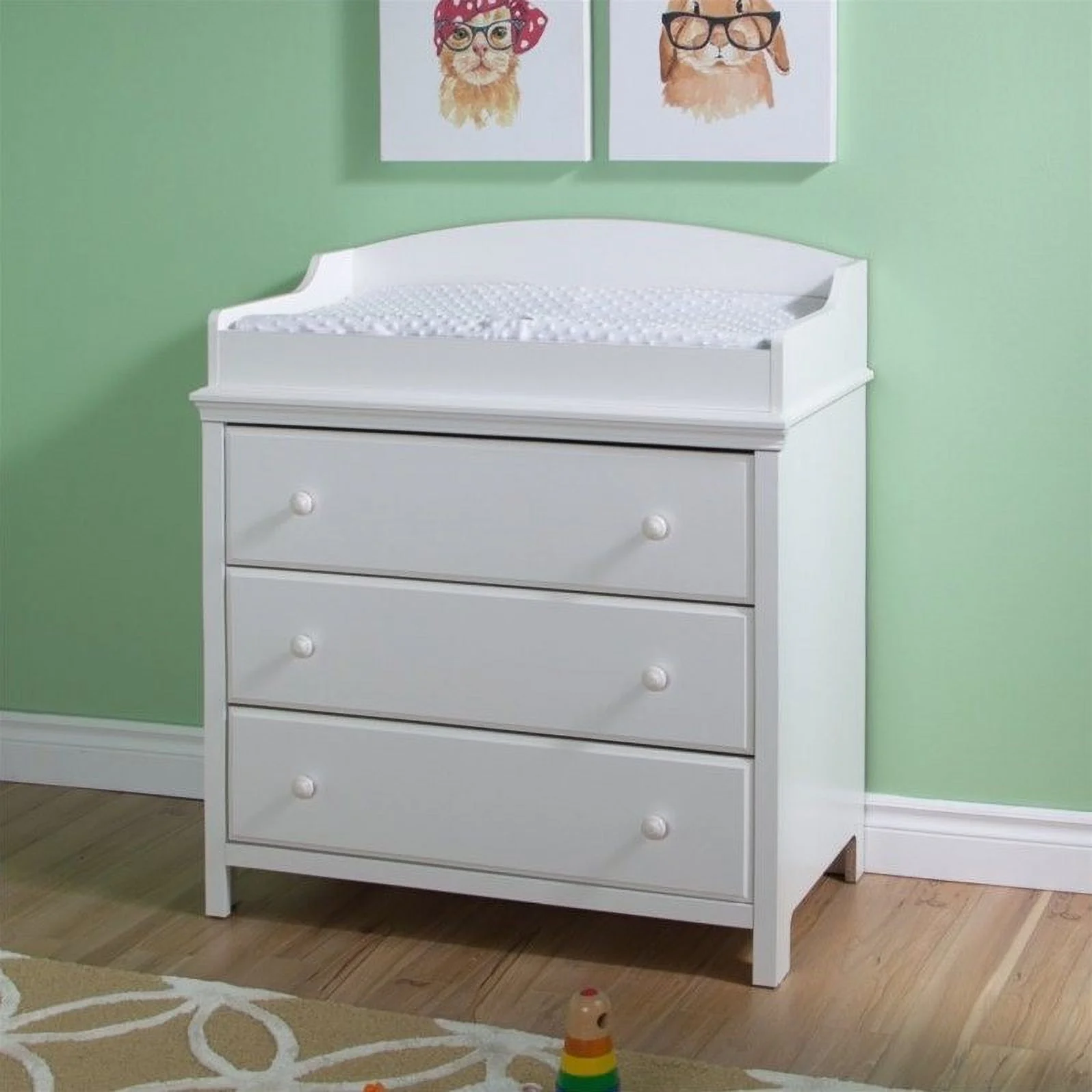 South Shore Furniture South Shore Cotton Candy Changing Table with Drawers, Pure White