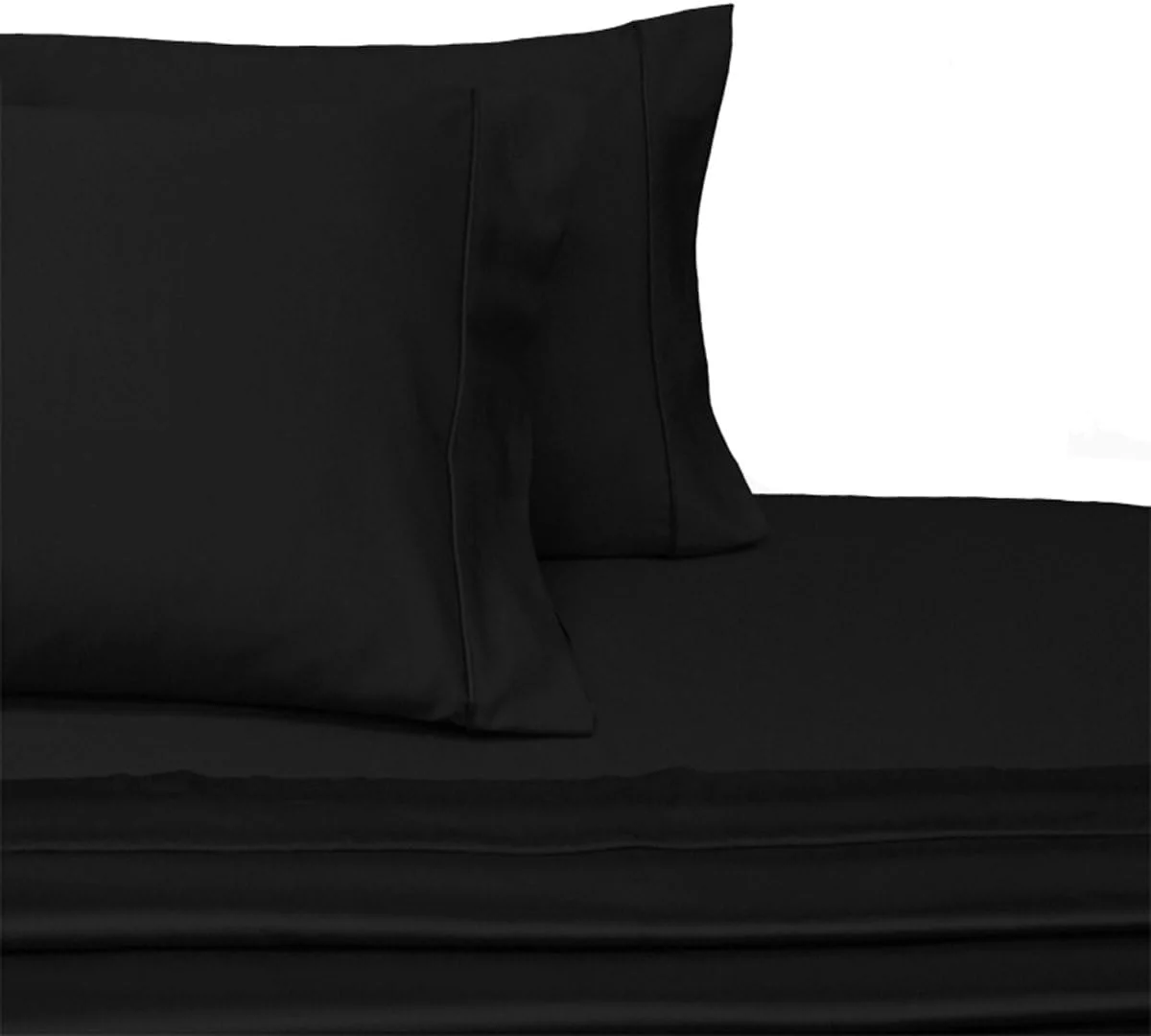 Solid Black Queen Size Microfiber Attached Waterbed With Pole Attachment. Pole Not Included