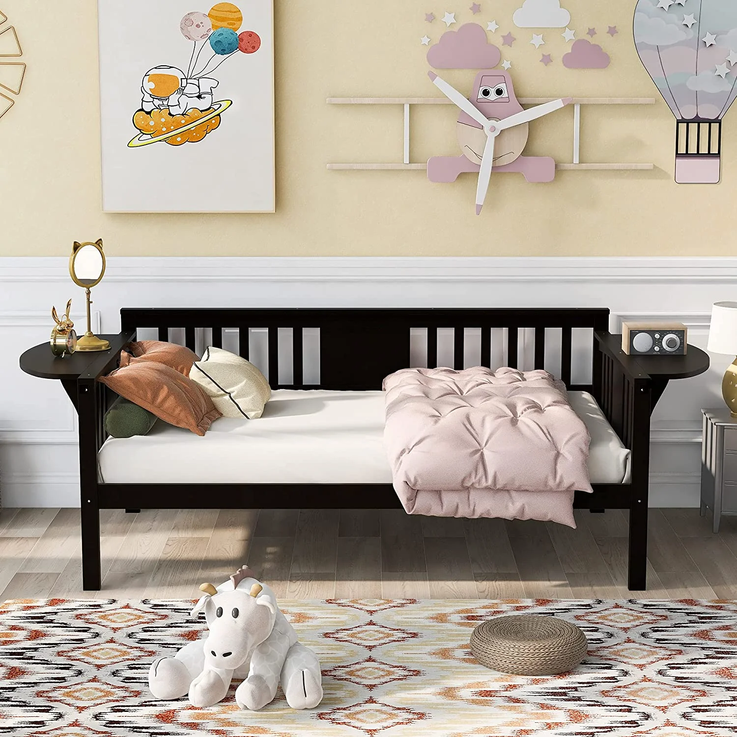 Size Daybed Frame, Wooden Daybed For Kids Teens Guests. No Box Spring Needed, Bedroom Living Room Furniture (Espresso)