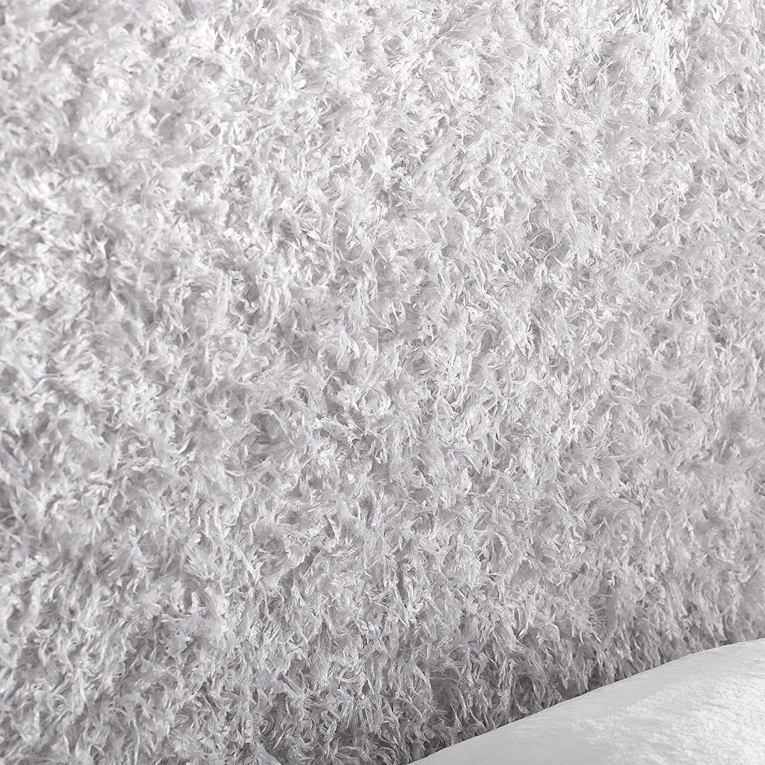 Fluffy Feathers College Headboard - Plush Texture Light Gray