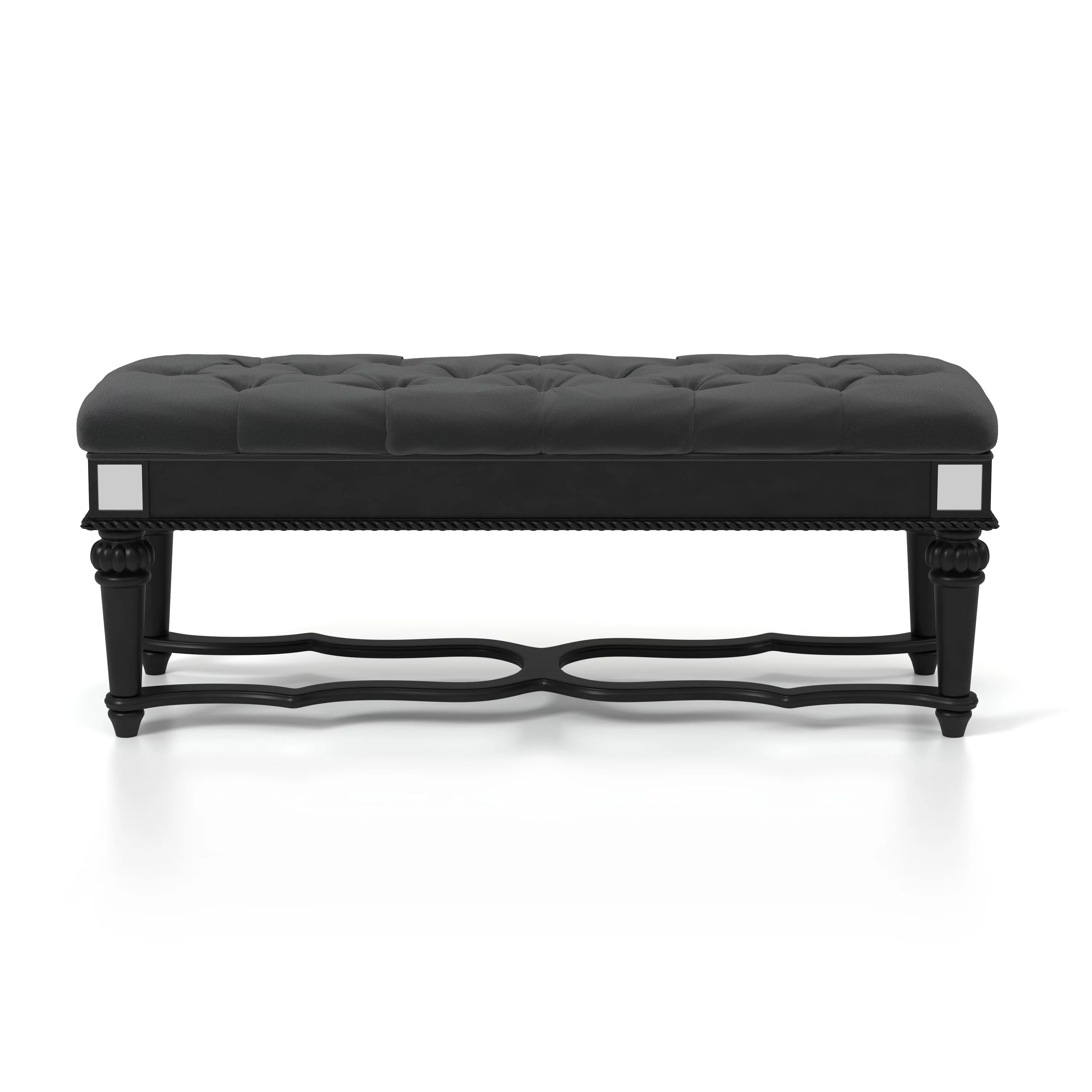 Furniture of America Viktoria Upholstered Bench, Black