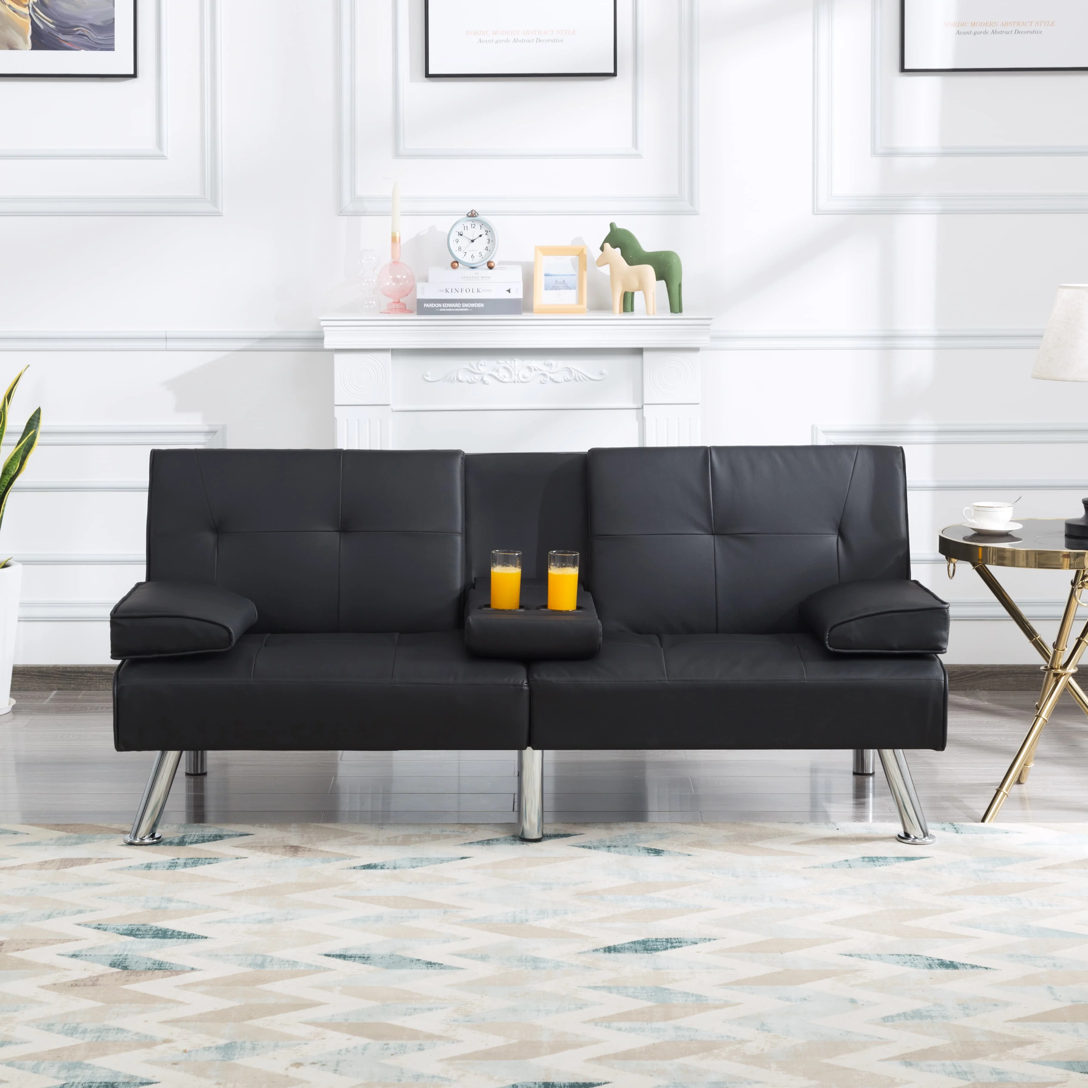 BSHTI Futon sleeper sofa bed, convert to a fully functioning futon sleeper, is a handy spot for a nap. Also perfect for small spaces.
