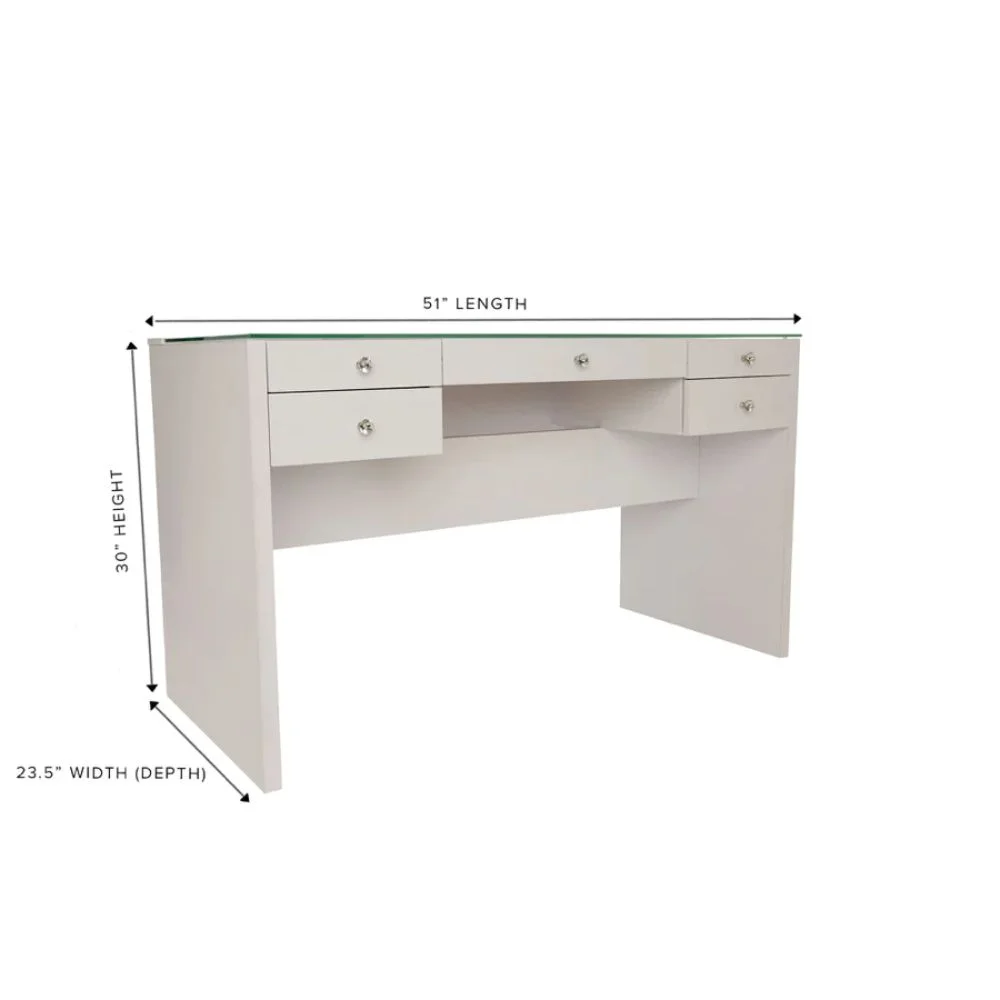 Impressions Vanity SlayStation Plus 3.0 Makeup Vanity Dresser Table Top with Five Drawers Wood Materials , Perfect for Bedroom Decore (Black)