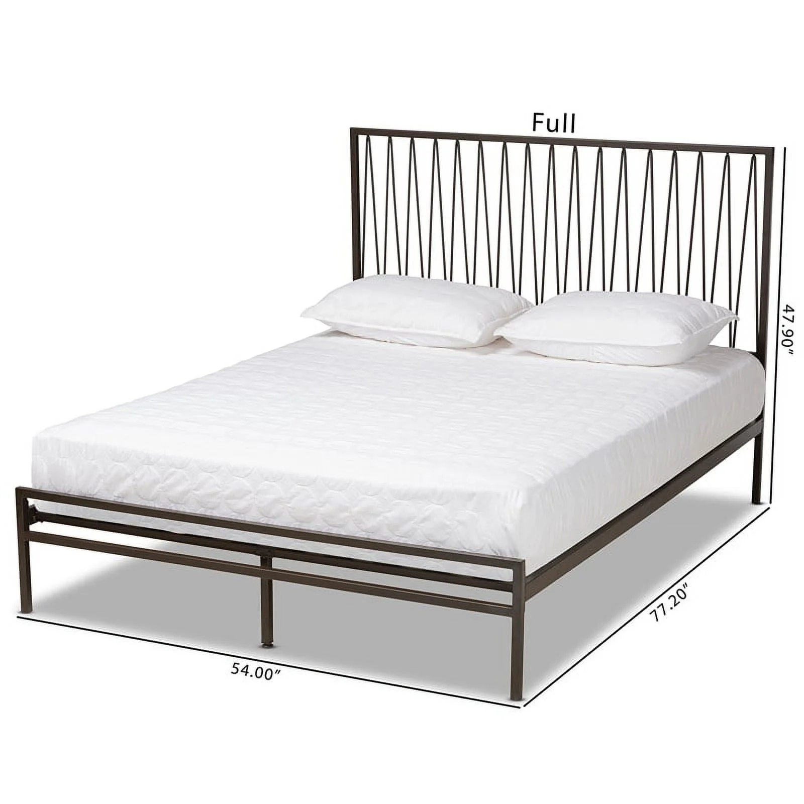 Bowery Hill Contemporary Black Finished Metal Queen Size Platform Bed