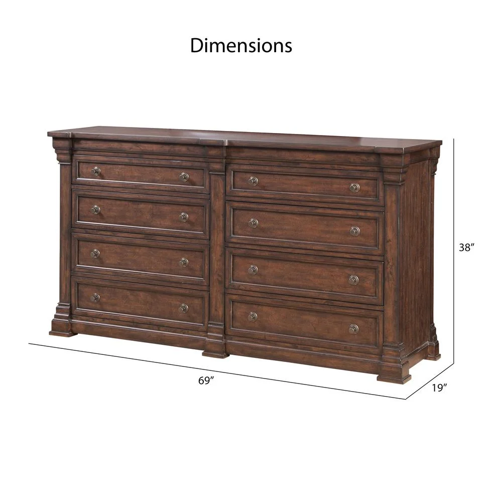 Kestrel Hills Traditional Tobacco Brown Wood 8-drawer Dresser