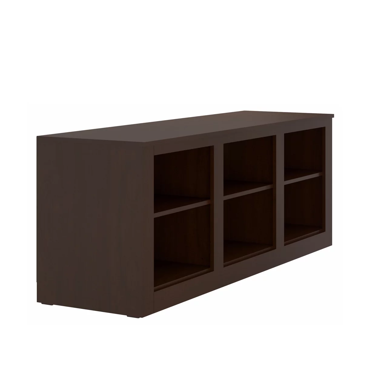 Resa 59 Inch TV Entertainment Center Media Console, 6 Open Compartments, Espresso Brown